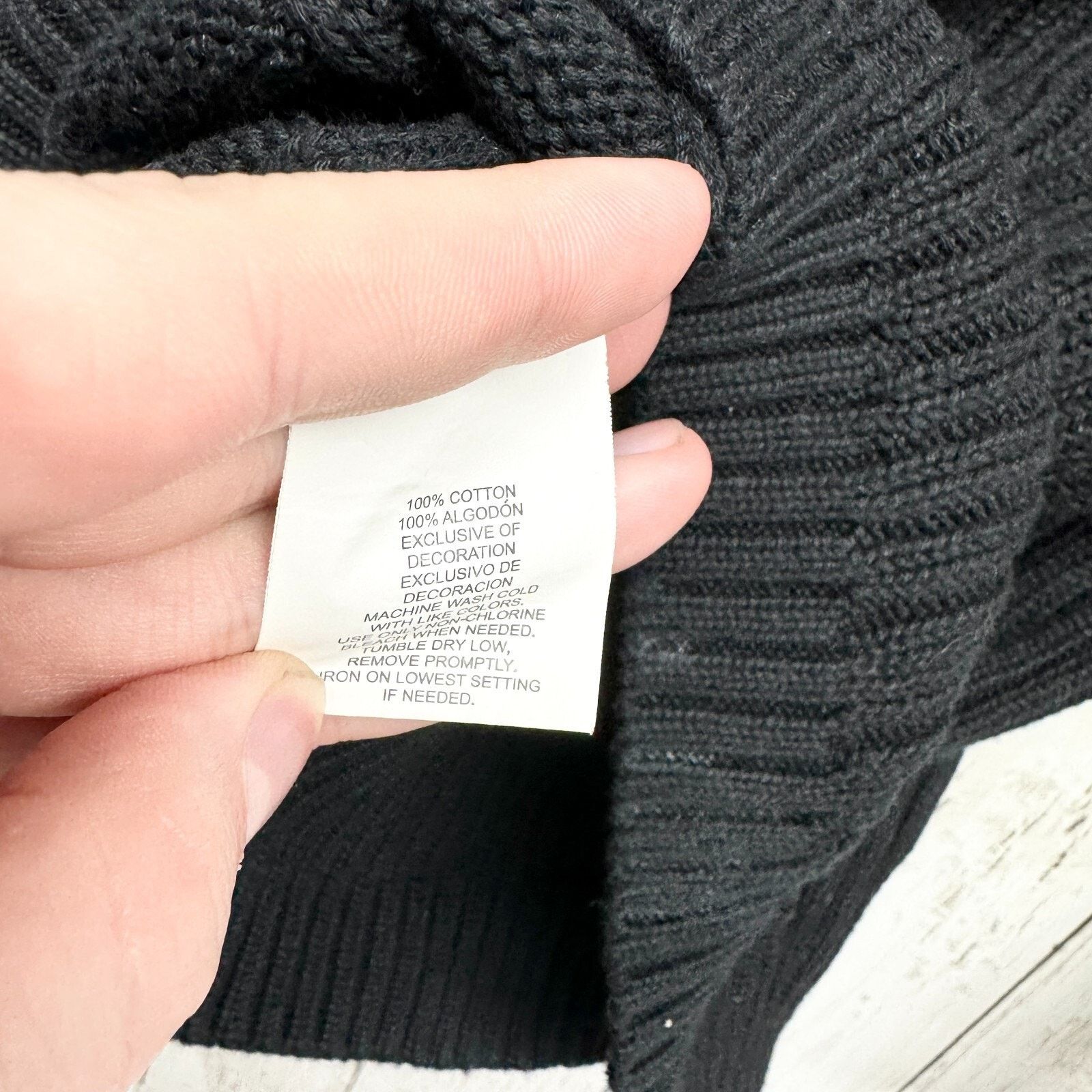 Sean John Sean John Top Sz S(8) V-neck Cable Knit Sweater Cotton Black Size S / US 4 / IT 40 - 4 Thumbnail