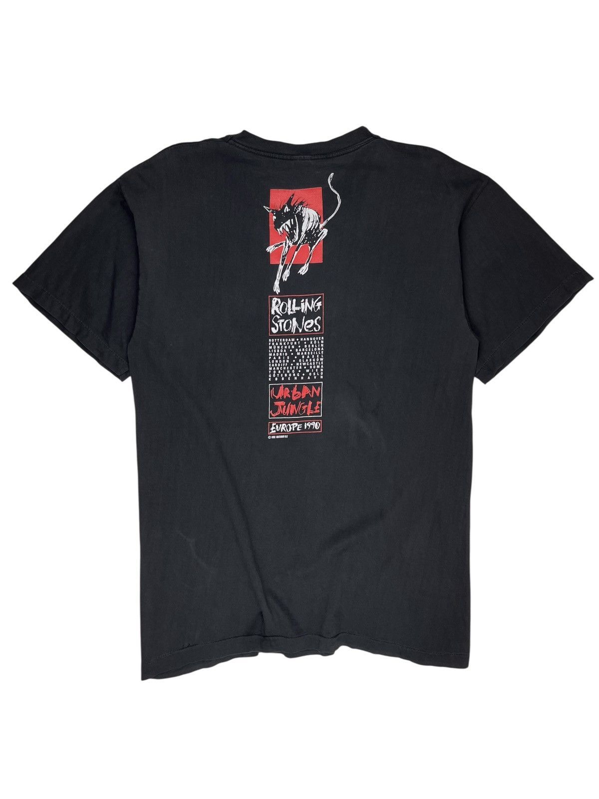 Vintage 1990 The Rolling Stones Vintage Urban Jungle Europe Tshirt Size US XL / EU 56 / 4 - 2 Thumbnail