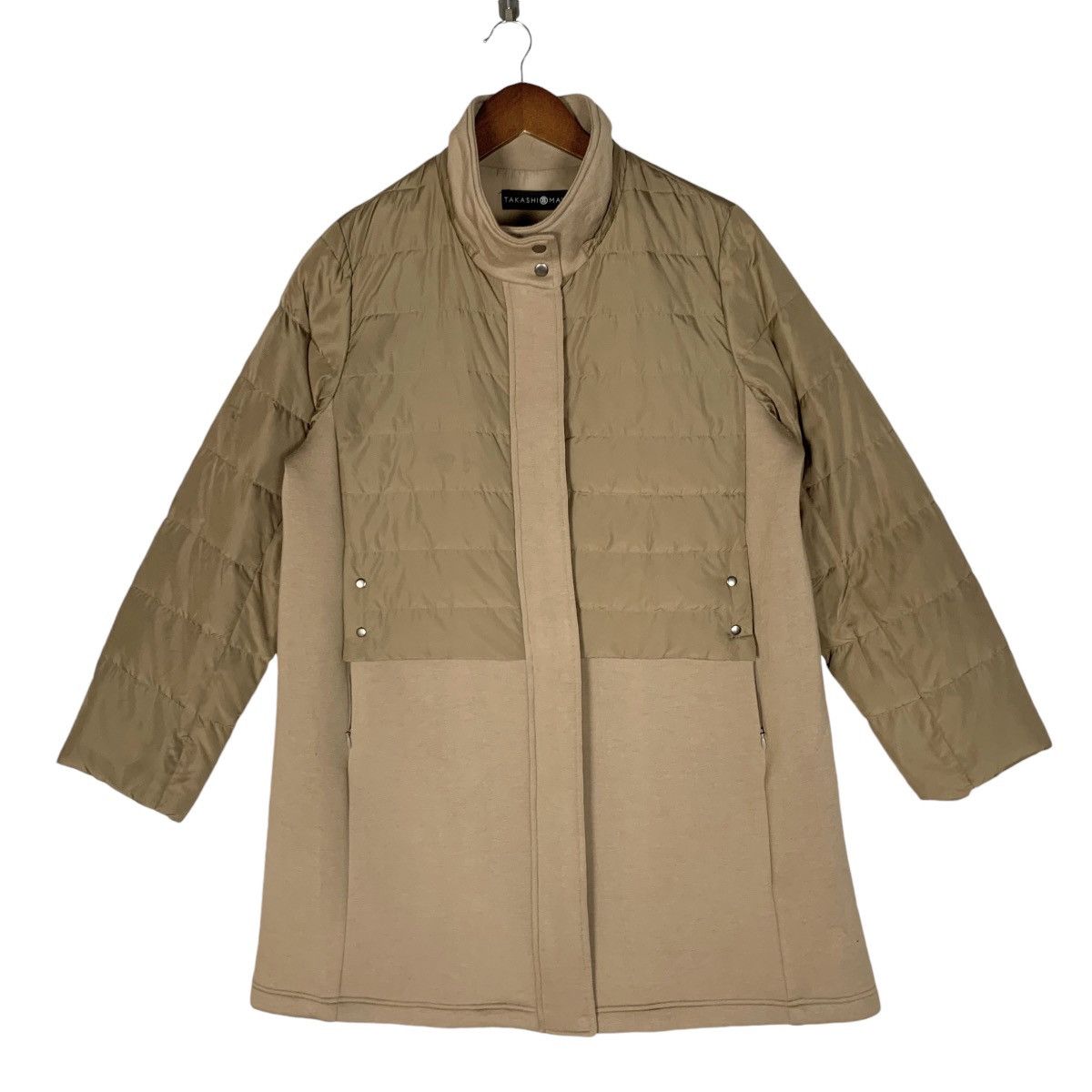 Designer × Japanese Brand Vintage Takashimaya Half Quilted Down Coat Size M Size L / US 10 / IT 46 - 1 Thumbnail