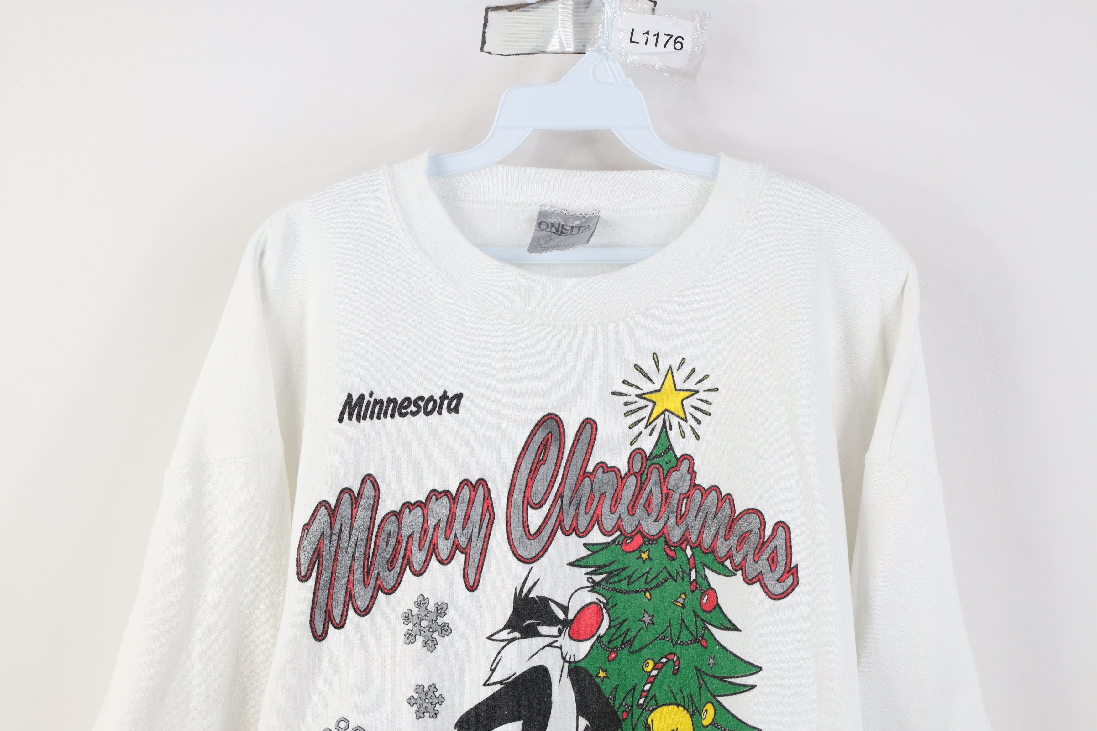 Vintage Vintage 90s Looney Tunes Christmas Tweety Bird Sweatshirt Size XL / US 12-14 / IT 48-50 - 2 Thumbnail