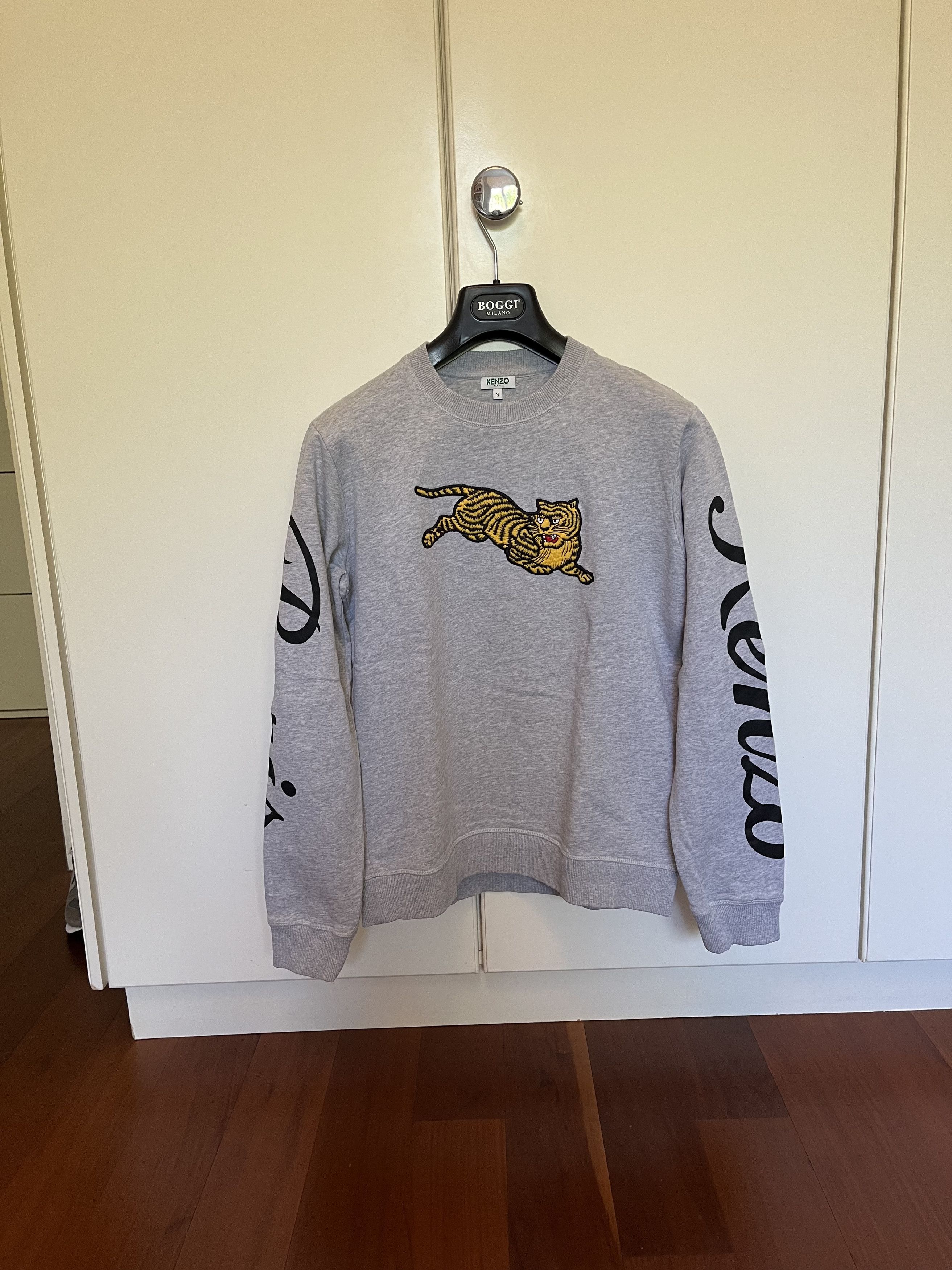 image of Kenzo Jumping Tiger Sweatshirt in Grey, Men's (Size Small)