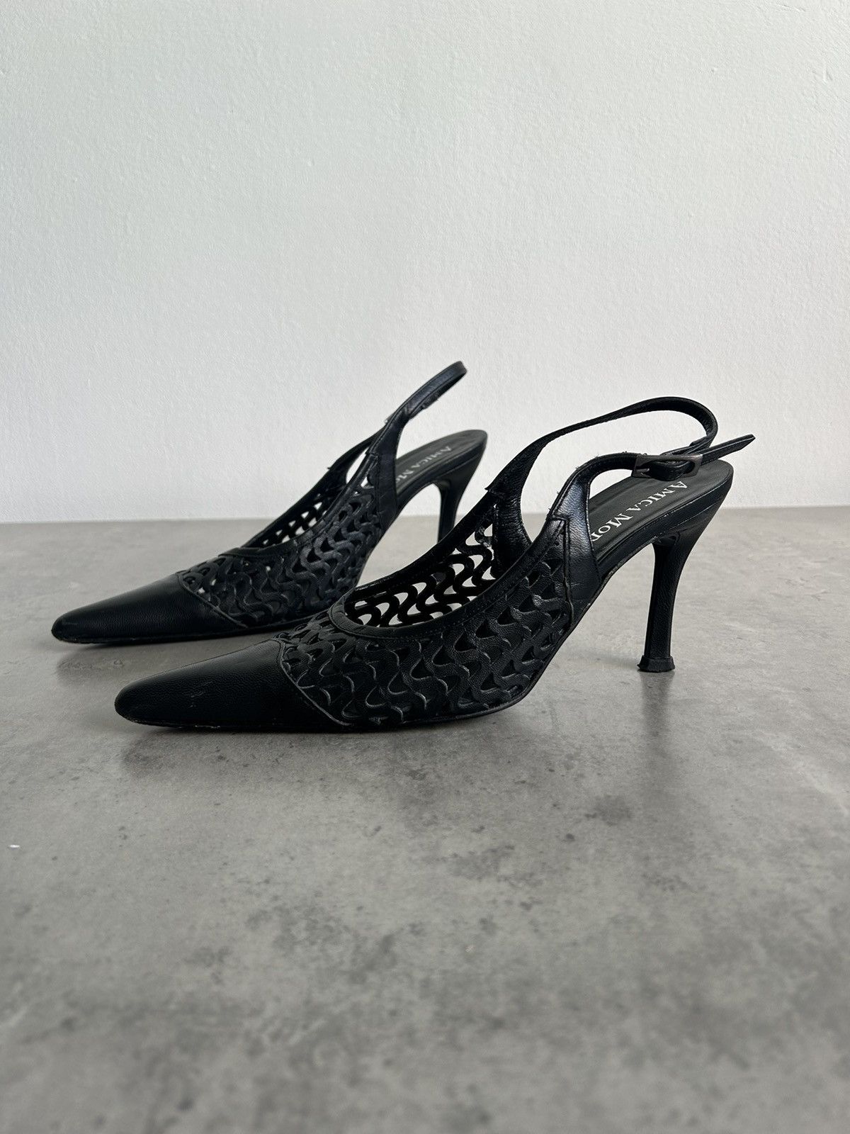 Vintage Vintage leather heels made in Italy kitten Bella hadid Size US 6 / IT 36 - 8 Thumbnail