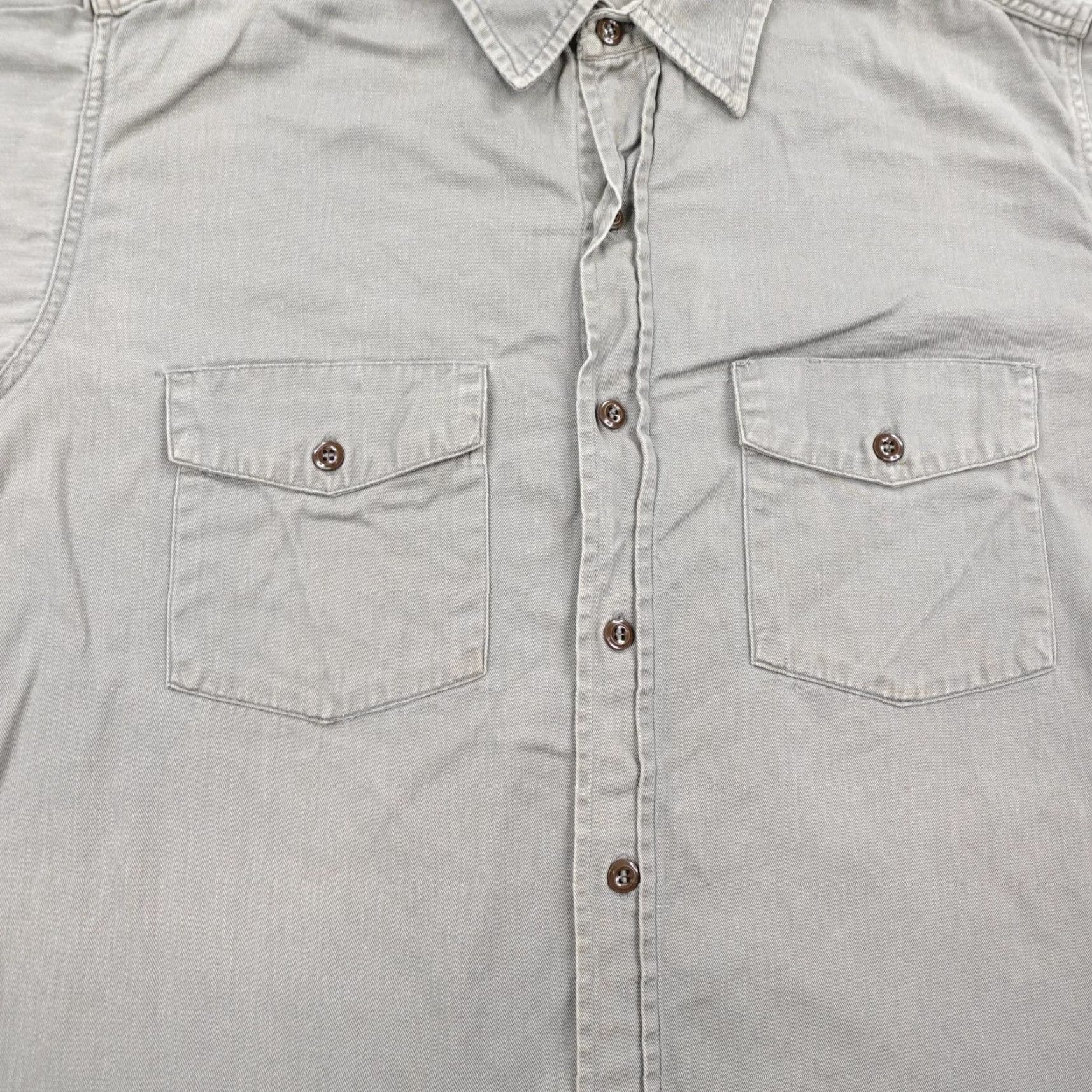 Denime Vintage Powr House Du Alls Shirt Mens Medium Gray Denim Sanforized 50s Button Up Size US M / EU 48-50 / 2 - 3 Thumbnail