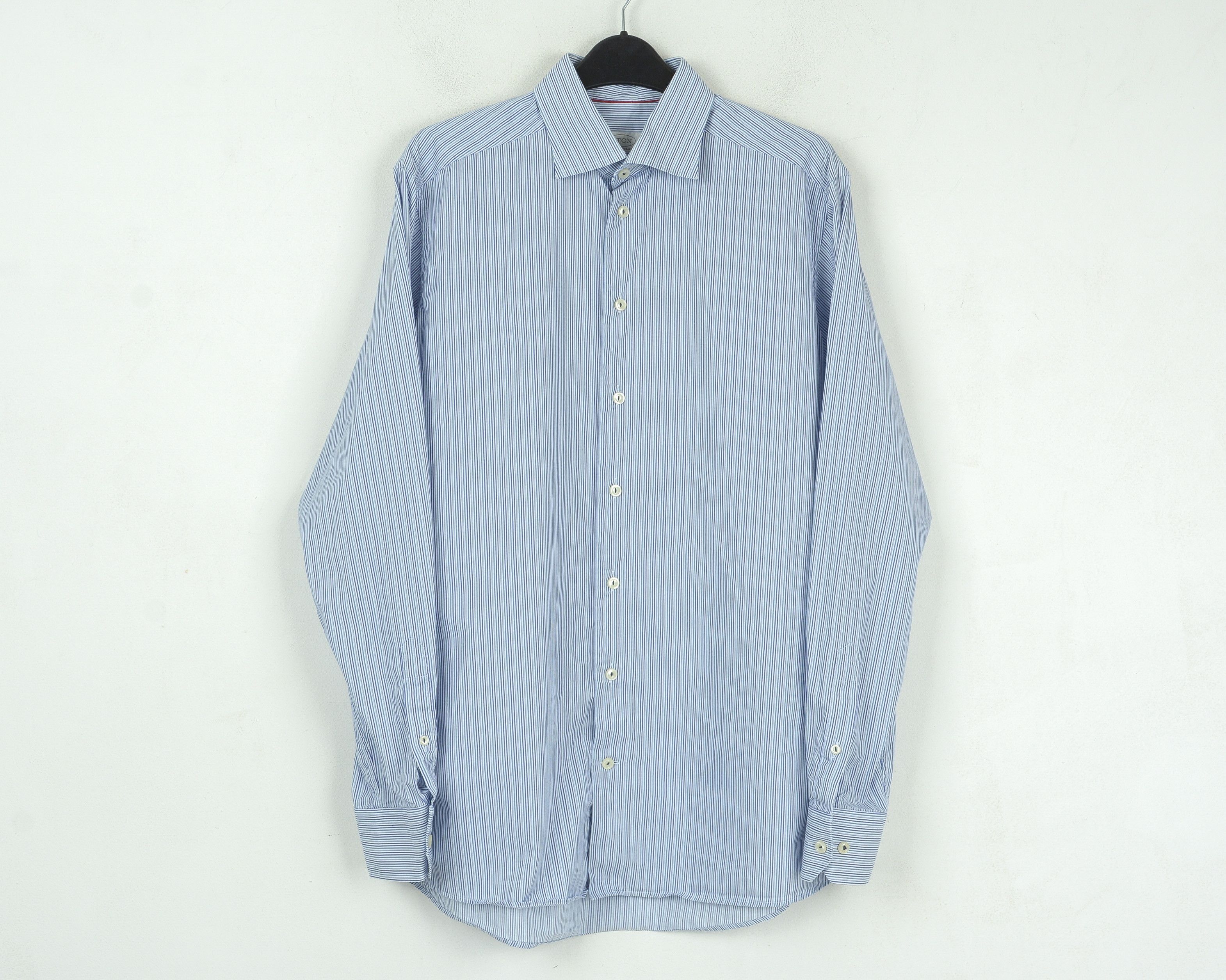 Eton ETON Contemporary Cotton Shirt Formal Pinstriped Casual Size 40R - 1 Thumbnail