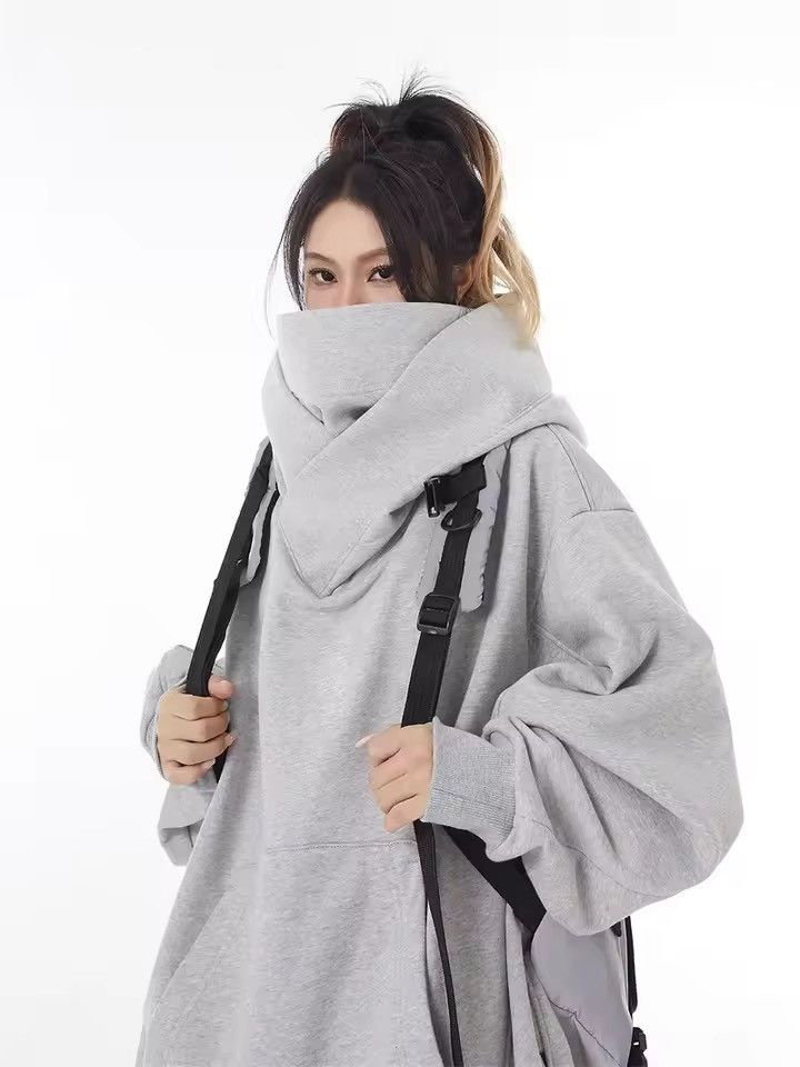 Japanese Brand Cowl Neck Techwear Hoodie - Avant-Garde High Collar Hoodie Size US L / EU 52-54 / 3 - 2 Thumbnail