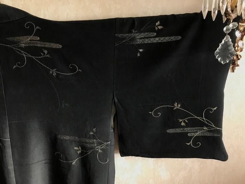 Vintage Vintage Natural Silk 50s black Japanese haori jacket Size M / US 6-8 / IT 42-44 - 8 Thumbnail