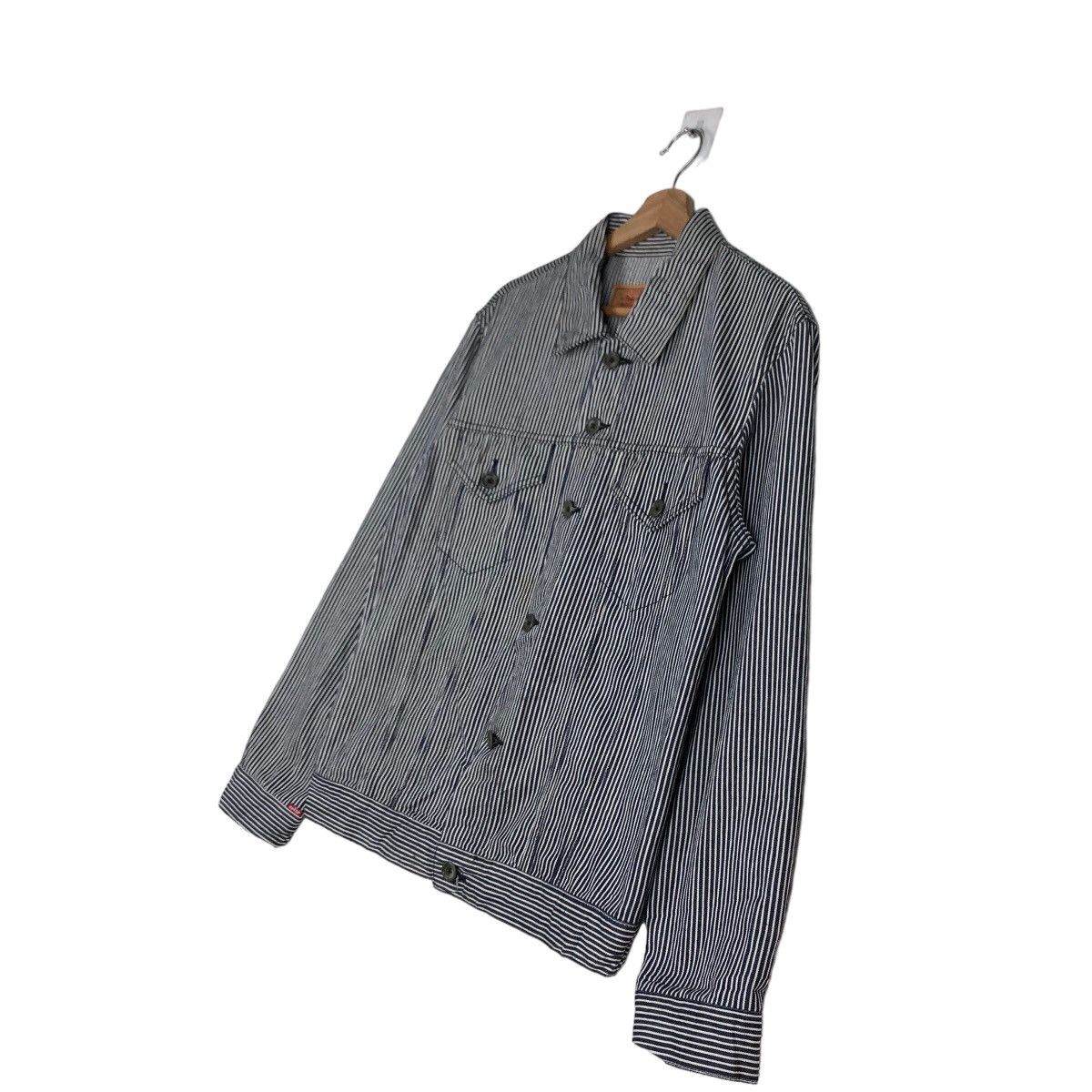 Levi's 🔥Vtg Biker Jacket Denim Hickory Design Levi’s Bondage Size US L / EU 52-54 / 3 - 2 Thumbnail