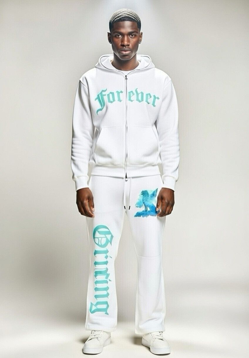 Other Teal Zip Hoodie and Stacked Pants Outfit - Forever Grinding Size US M / EU 48-50 / 2 - 1 Thumbnail