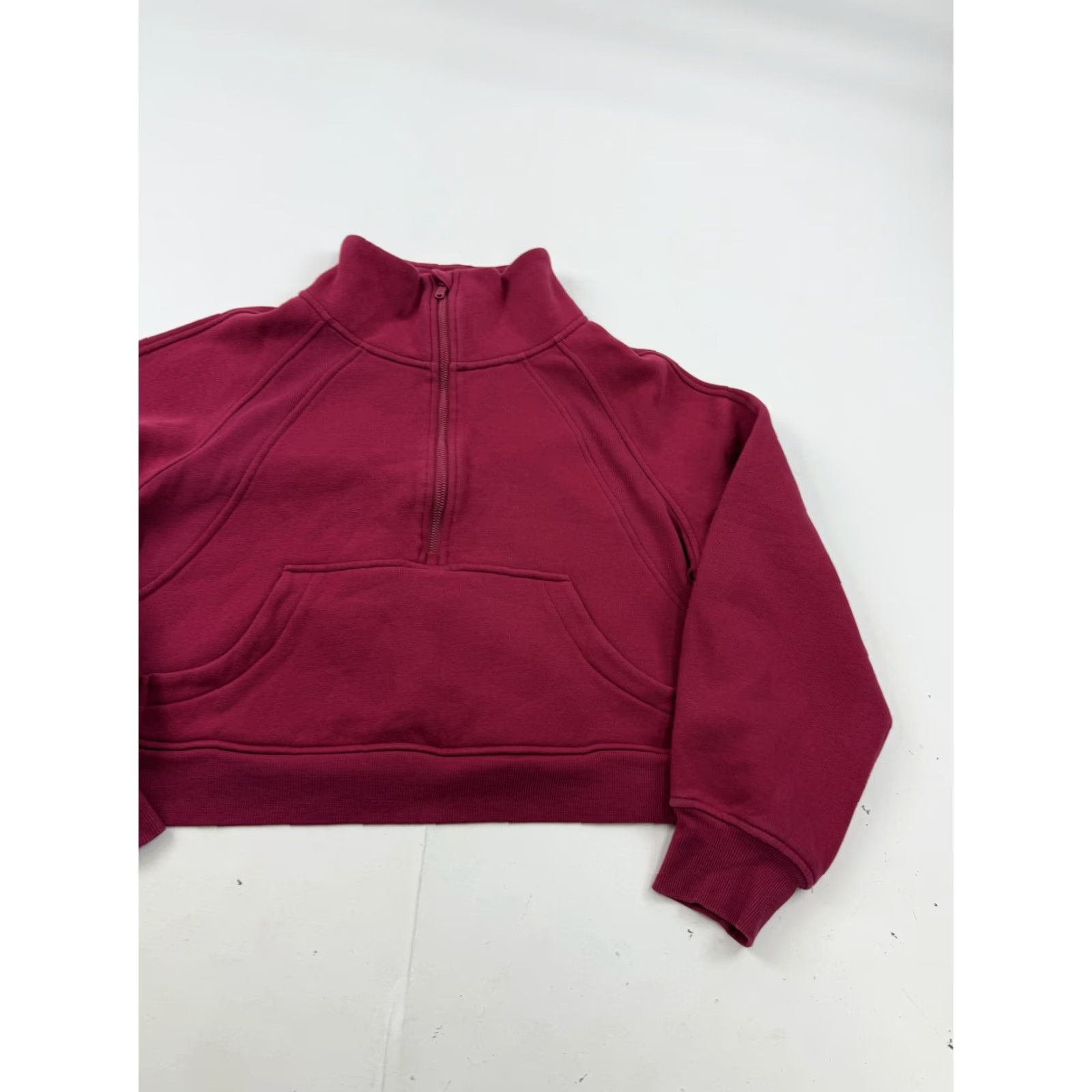Vintage CRZ YOGA Sweatshirt Womens S Red Fleece 1/2 Zip Mock Neck Cropped Pullover Size S / US 4 / IT 40 - 3 Thumbnail