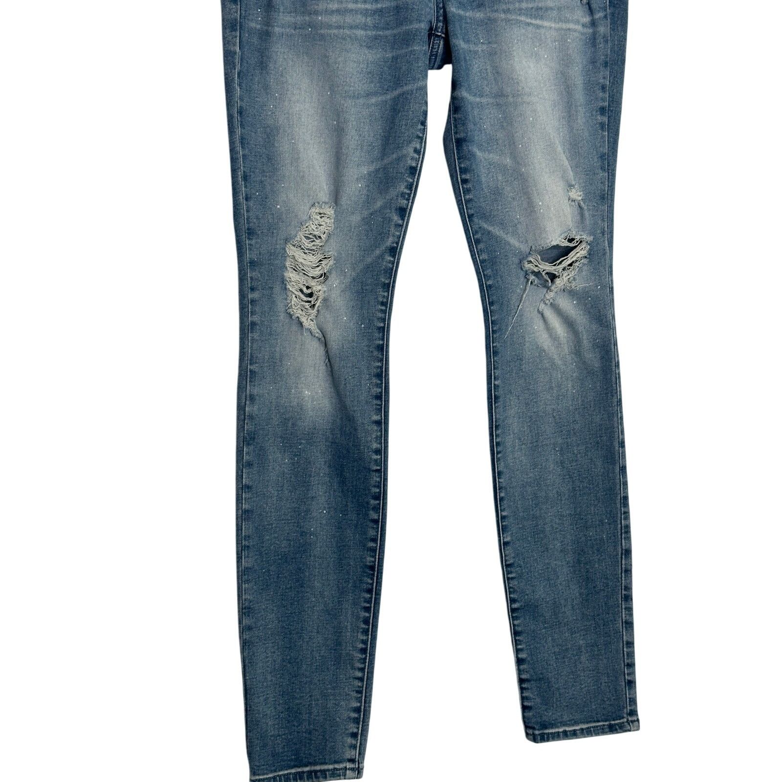Pacsun Pacsun light splatter stacked ripped skinny jeans size 30 Size US 30 / EU 46 - 14 Thumbnail