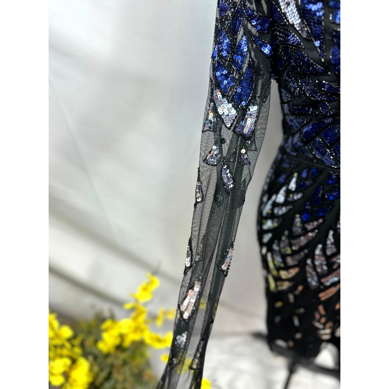 Adrianna Papell Adrianna Papell Lng Sleeve Beaded Sparkling Cocktail Dress 8 Size M / US 6-8 / IT 42-44 - 11 Thumbnail