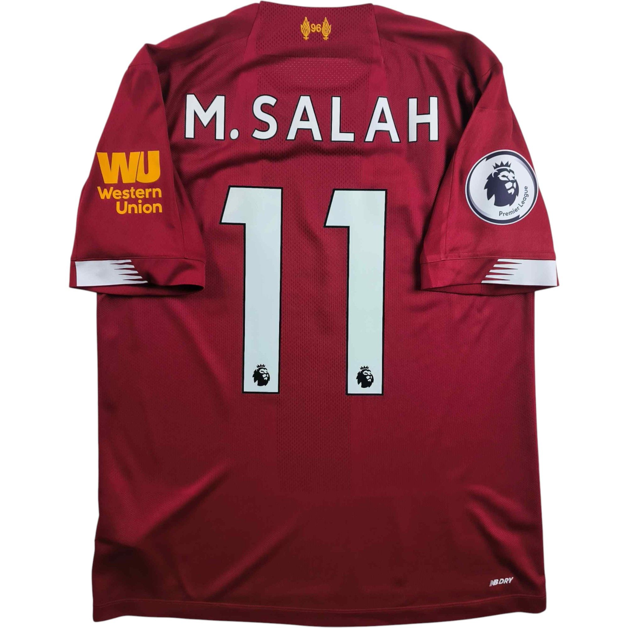 Liverpool 2019-20 New Balance home Salah football jersey S