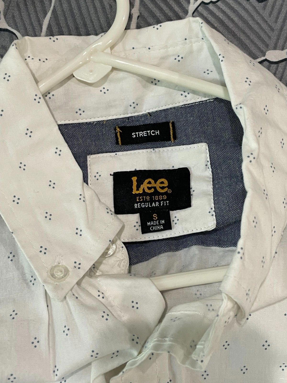 Lee Mens Lee White Button Down Long Sleeve Shirt (Size: Small) Size 36R - 3 Thumbnail