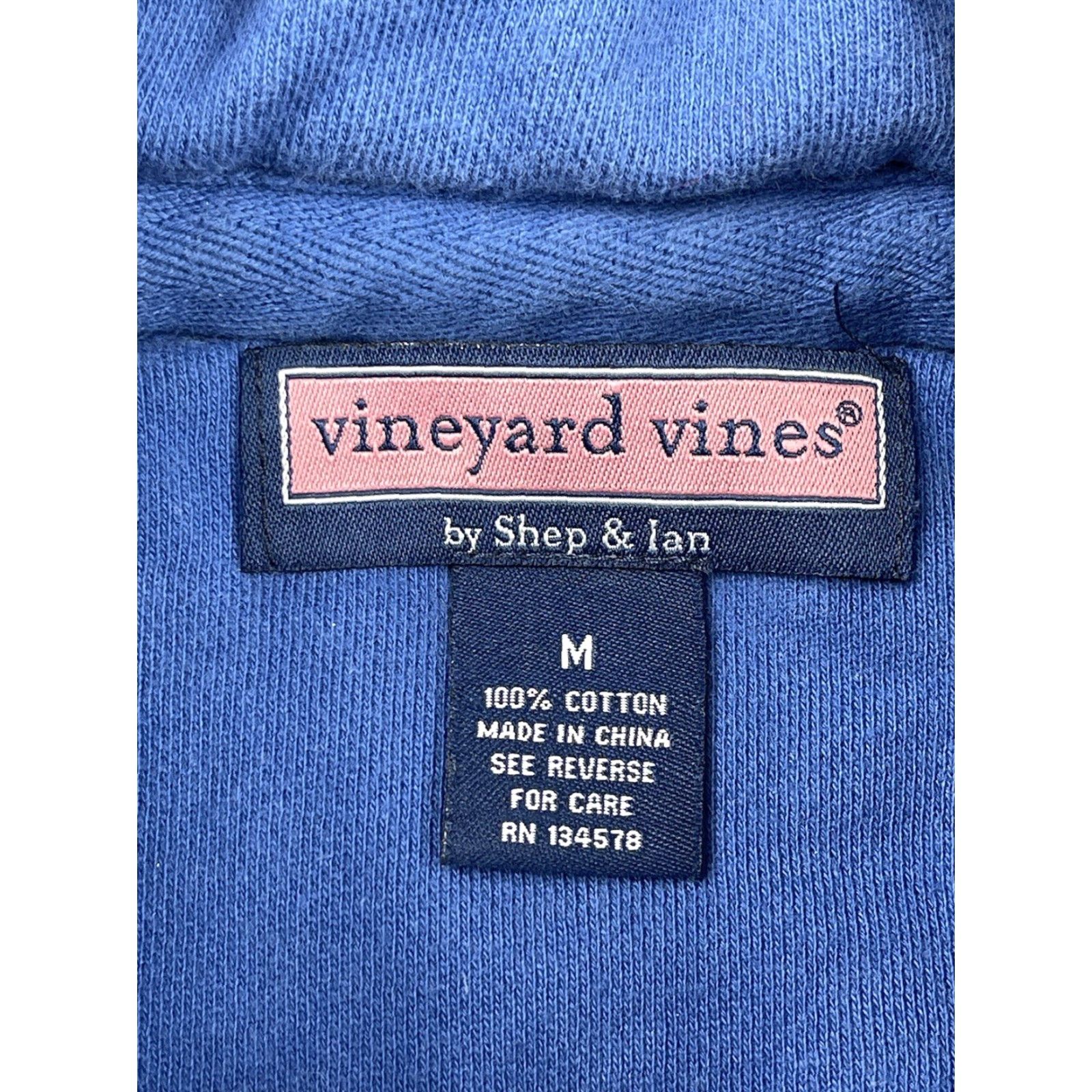 Vineyard Vines VINEYARD VINES Men's Shep Shirt Pullover 1/4 Zip Sweatshirt Blue M Collegiate Casual Logo Size US M / EU 48-50 / 2 - 2 Thumbnail