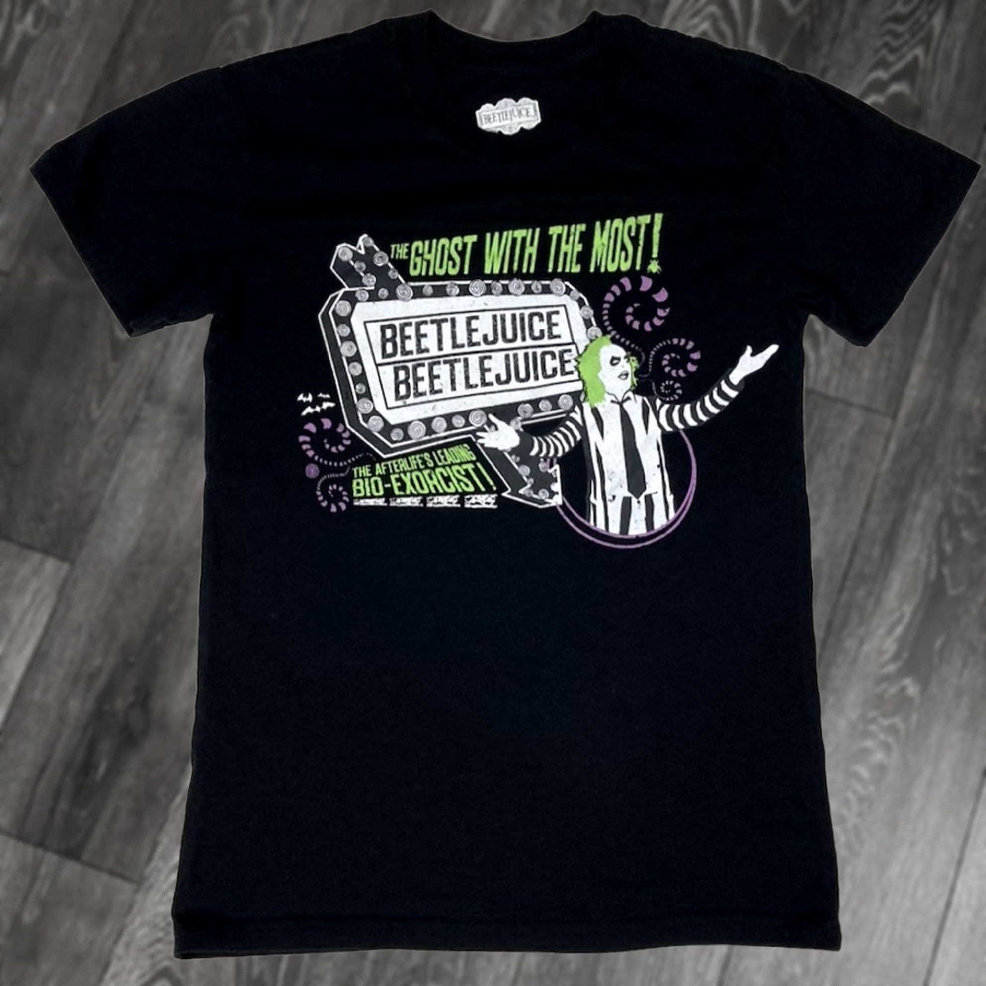 Vintage VINTAGE Beetlejuice Shirt Women Small Black Short Sleeve Size S / US 4 / IT 40 - 1 Thumbnail