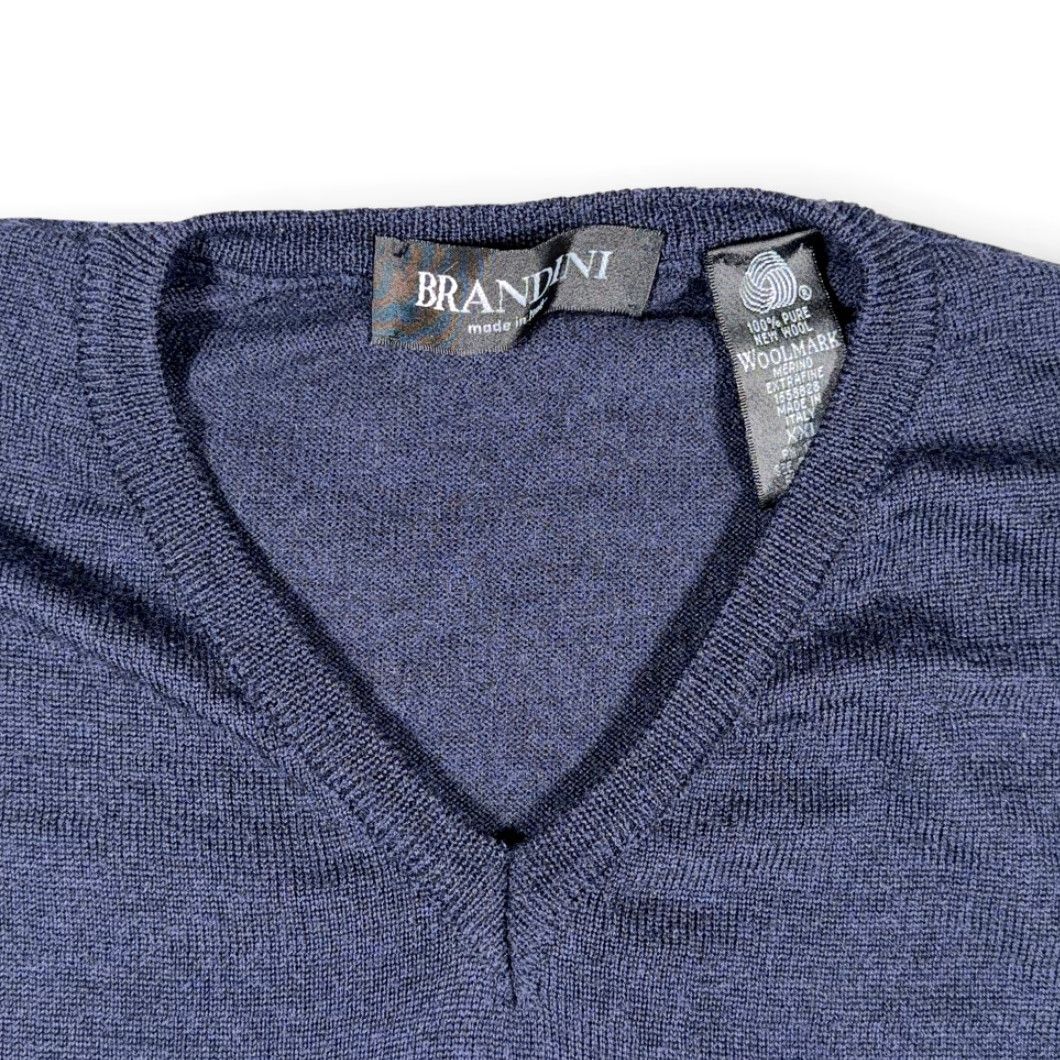 Vintage VINTAGE Brandini Sweater Vest Adult LARGE Blue Merino Wool Italy Preppy Y2K Mens Vest Size US L / EU 52-54 / 3 - 2 Thumbnail