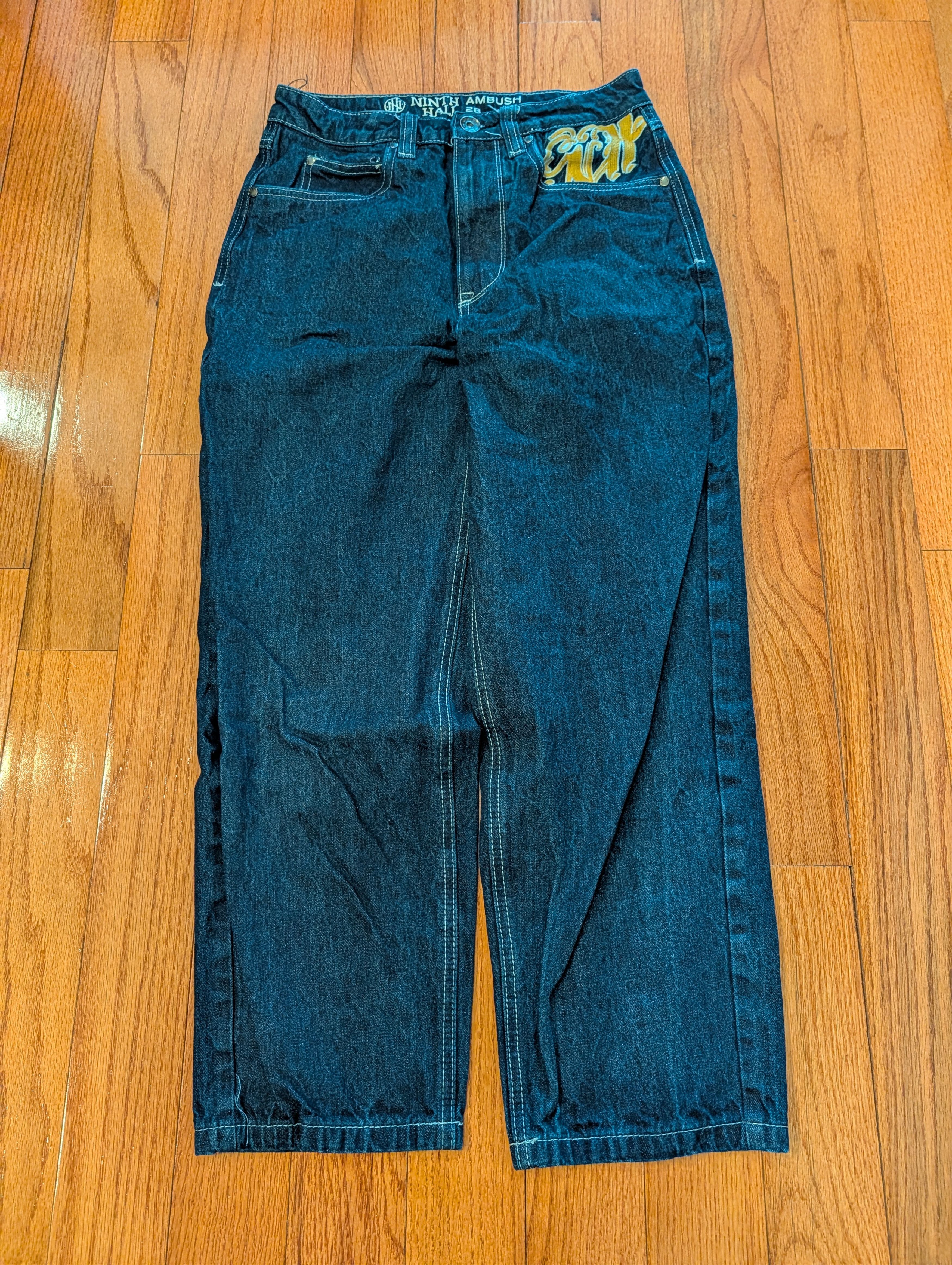Ed Hardy VTG Y2K Ninth Hall Wide Baggy Jeans Dragon Tattoo Embroidery Size US 30 / EU 46 - 3 Thumbnail