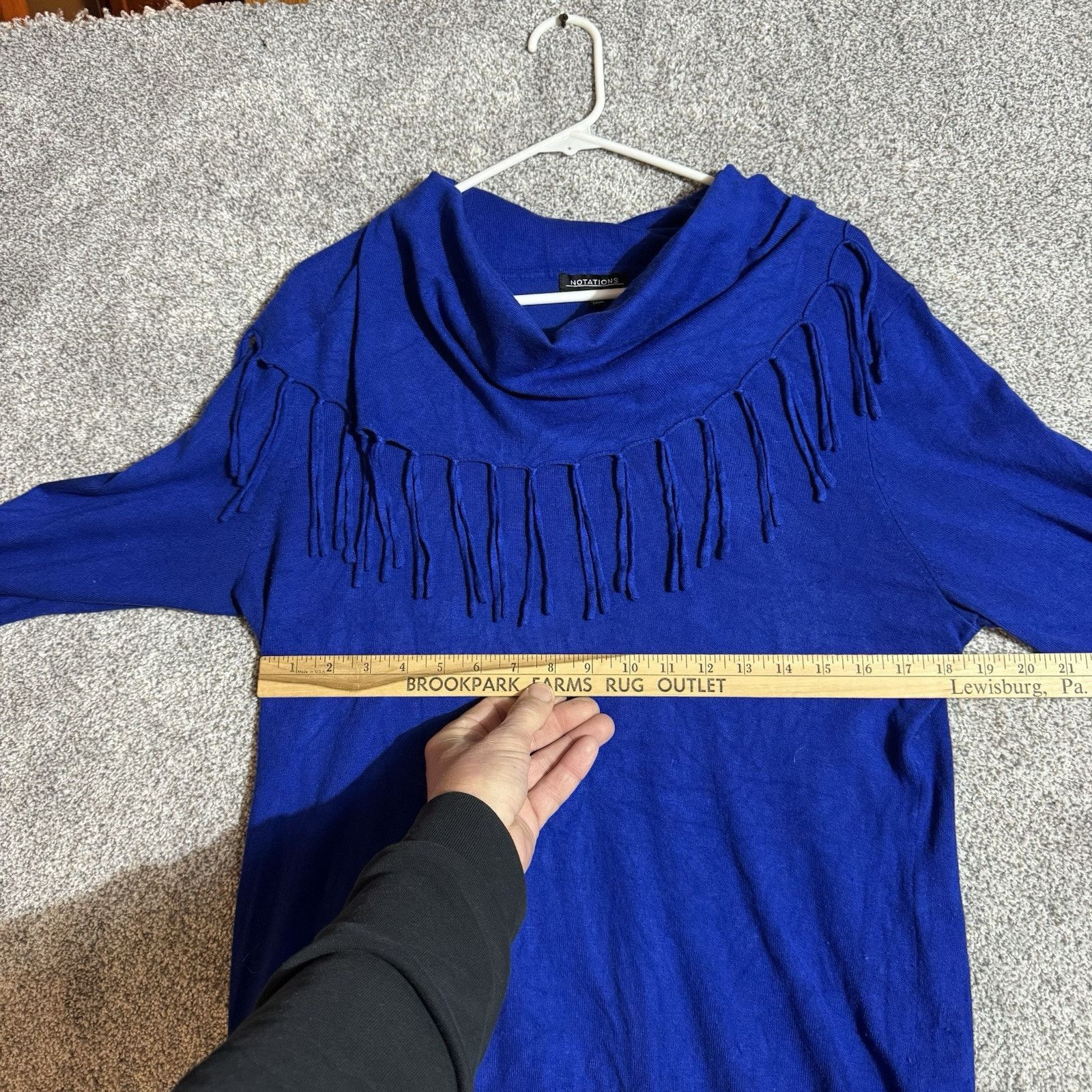 Other Notations Sweater Womens Large Fringe Cowl Neck Boho Western Size L / US 10 / IT 46 - 4 Thumbnail