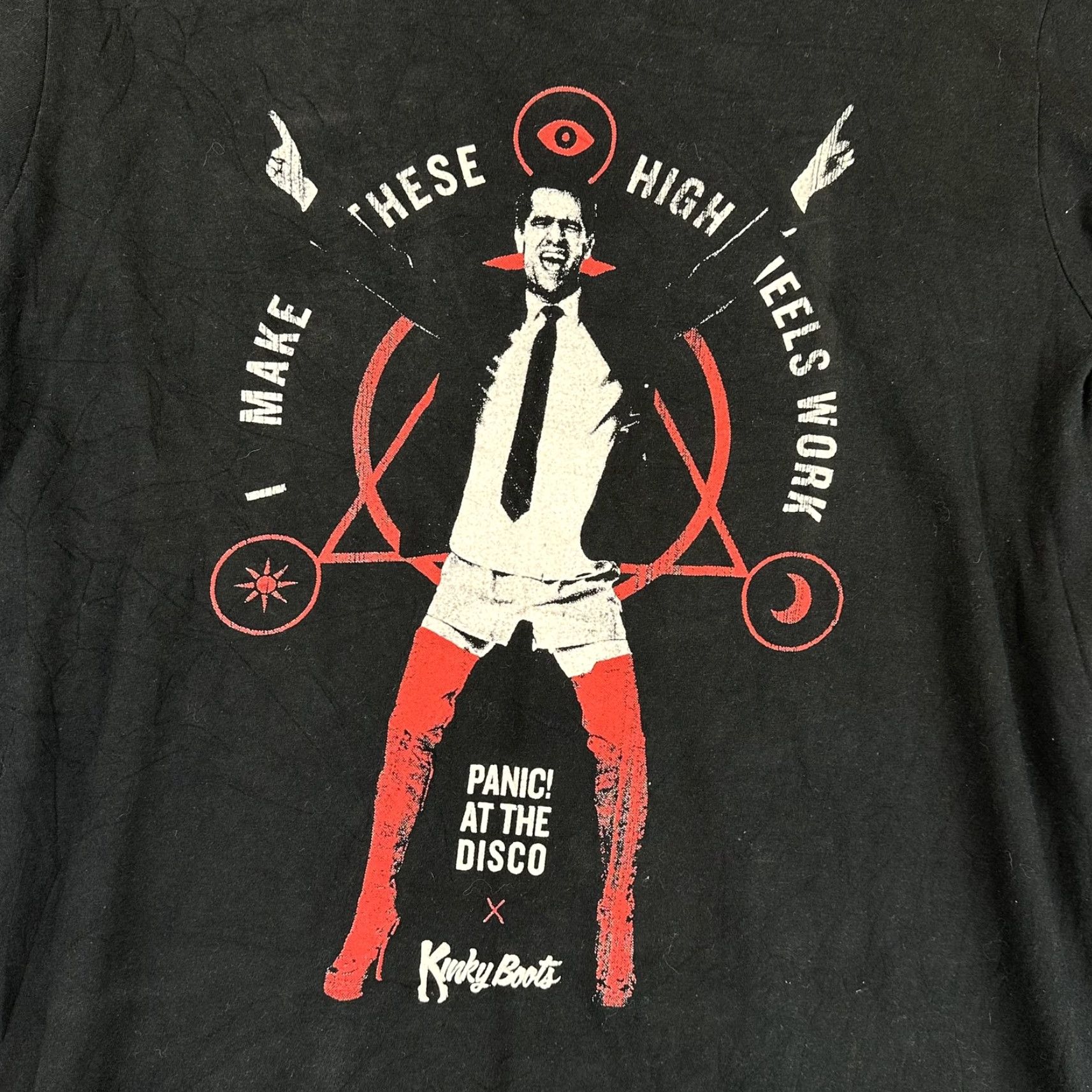 Vintage Panic! At The Disco Shirt Mens Medium Black Kinky Boots High Heels Work Band Tee Size US M / EU 48-50 / 2 - 2 Thumbnail