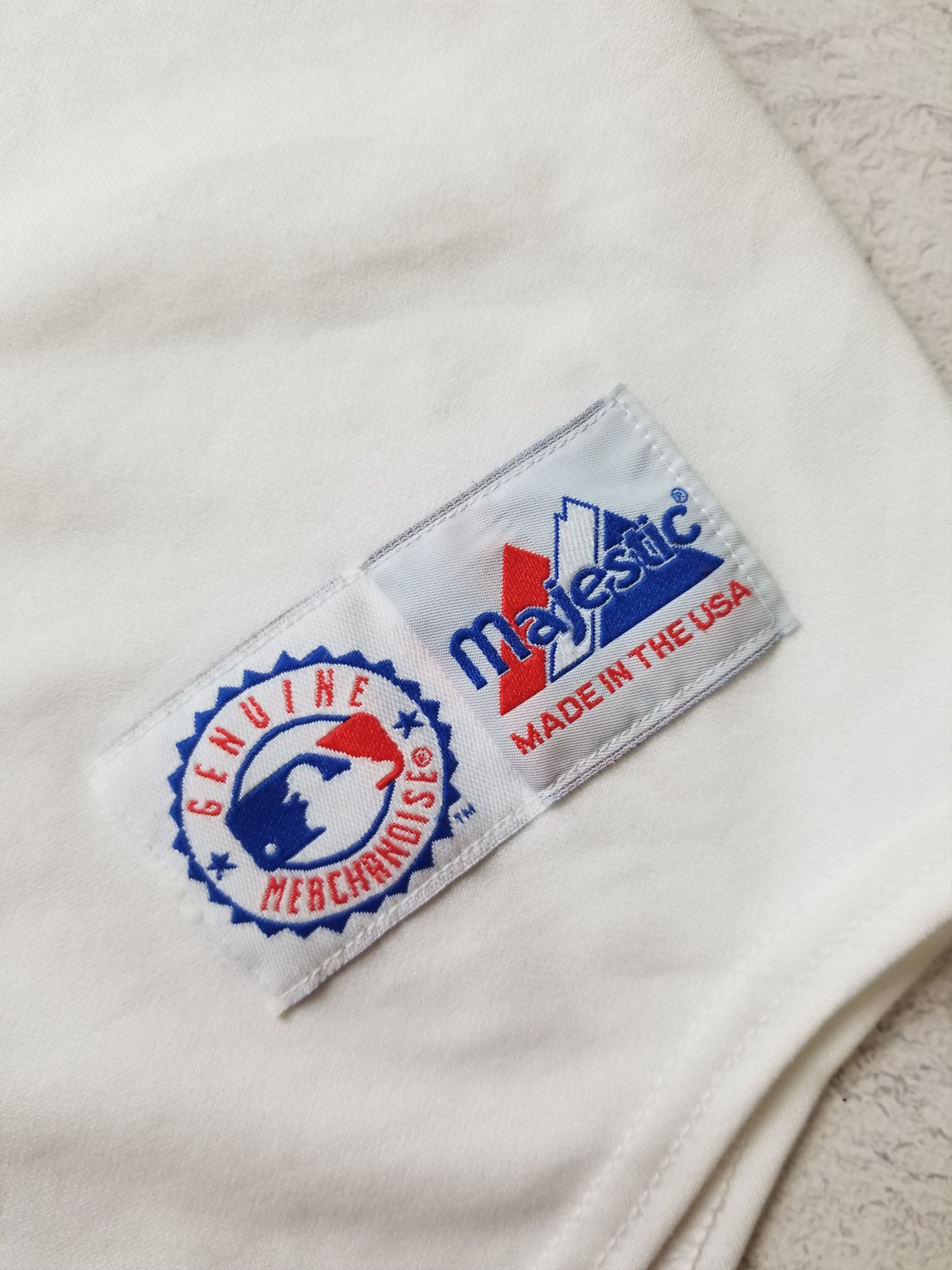 Majestic VTG Rodriguez #7 Texas Rangers Majestic Sewn White Jersey Size US L / EU 52-54 / 3 - 15 Thumbnail