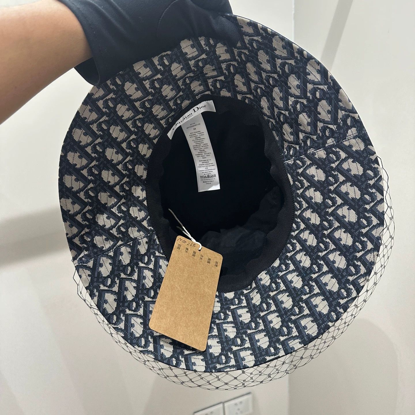 Christian Dior Monsieur Dior mar265 Oblique tulle bucket hat 58cm Size ONE SIZE - 3 Thumbnail