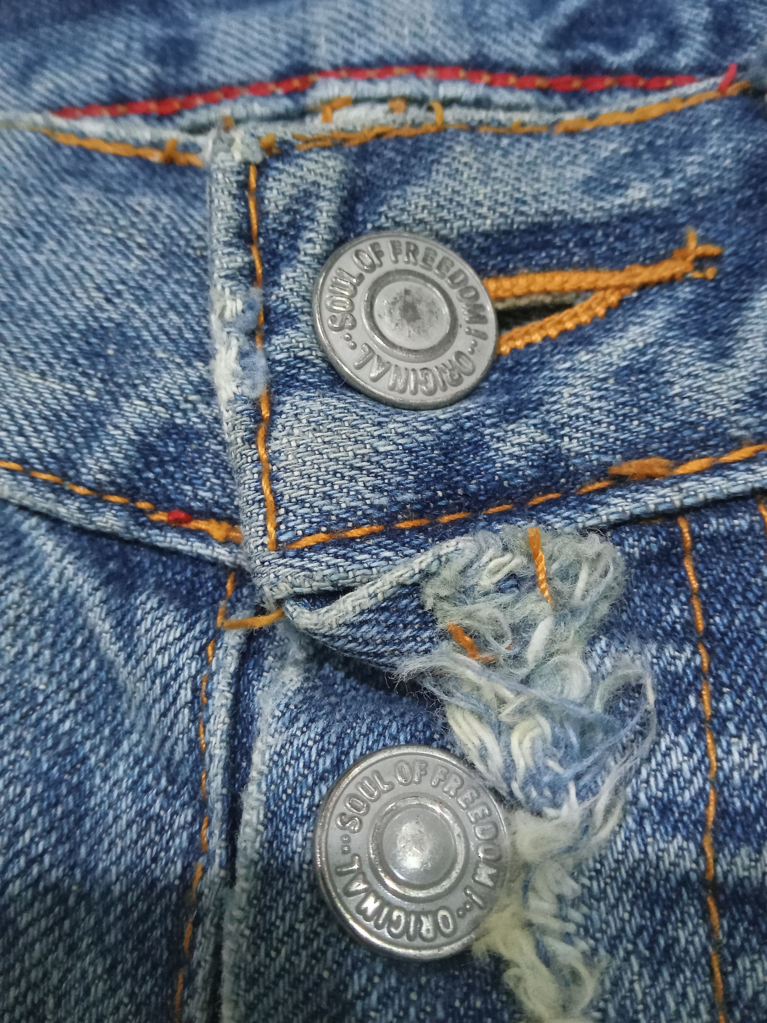 Japanese Brand Vintage Soul Of Freedom Distressed Flare Jeans Size US 35 - 3 Thumbnail