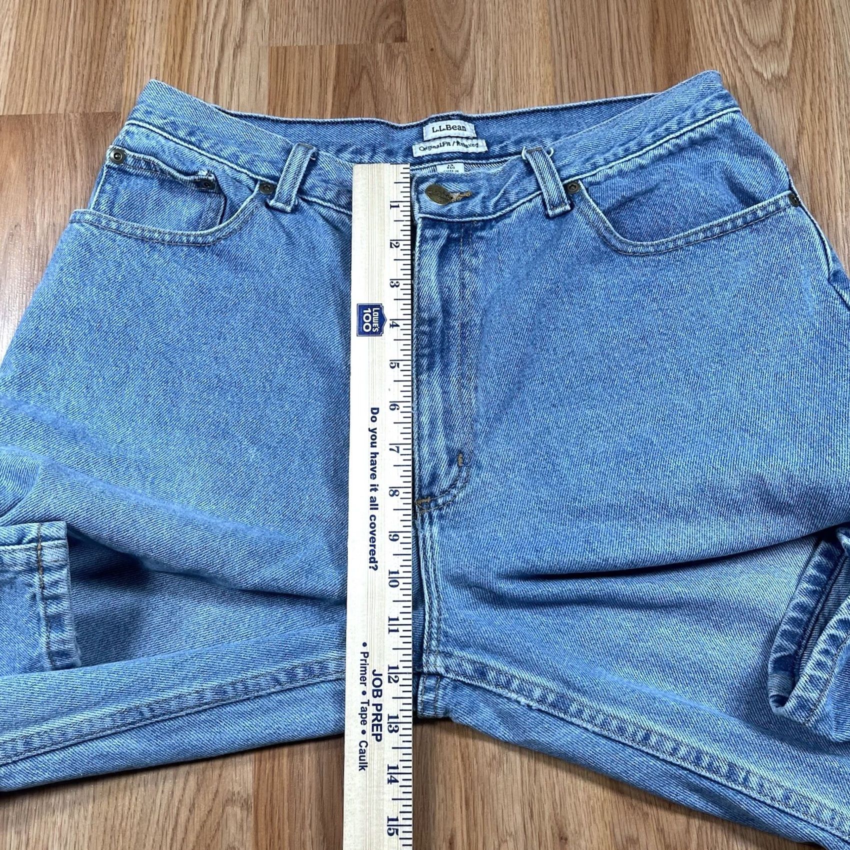 Vintage VINTAGE LL Bean Womens 14 Denim Jeans Blue 100% Cotton Regular Straight 5-Pocket Belt Loops 29in Inseam Mens Women Girls Size 36" / US 14 / IT 50 - 4 Thumbnail