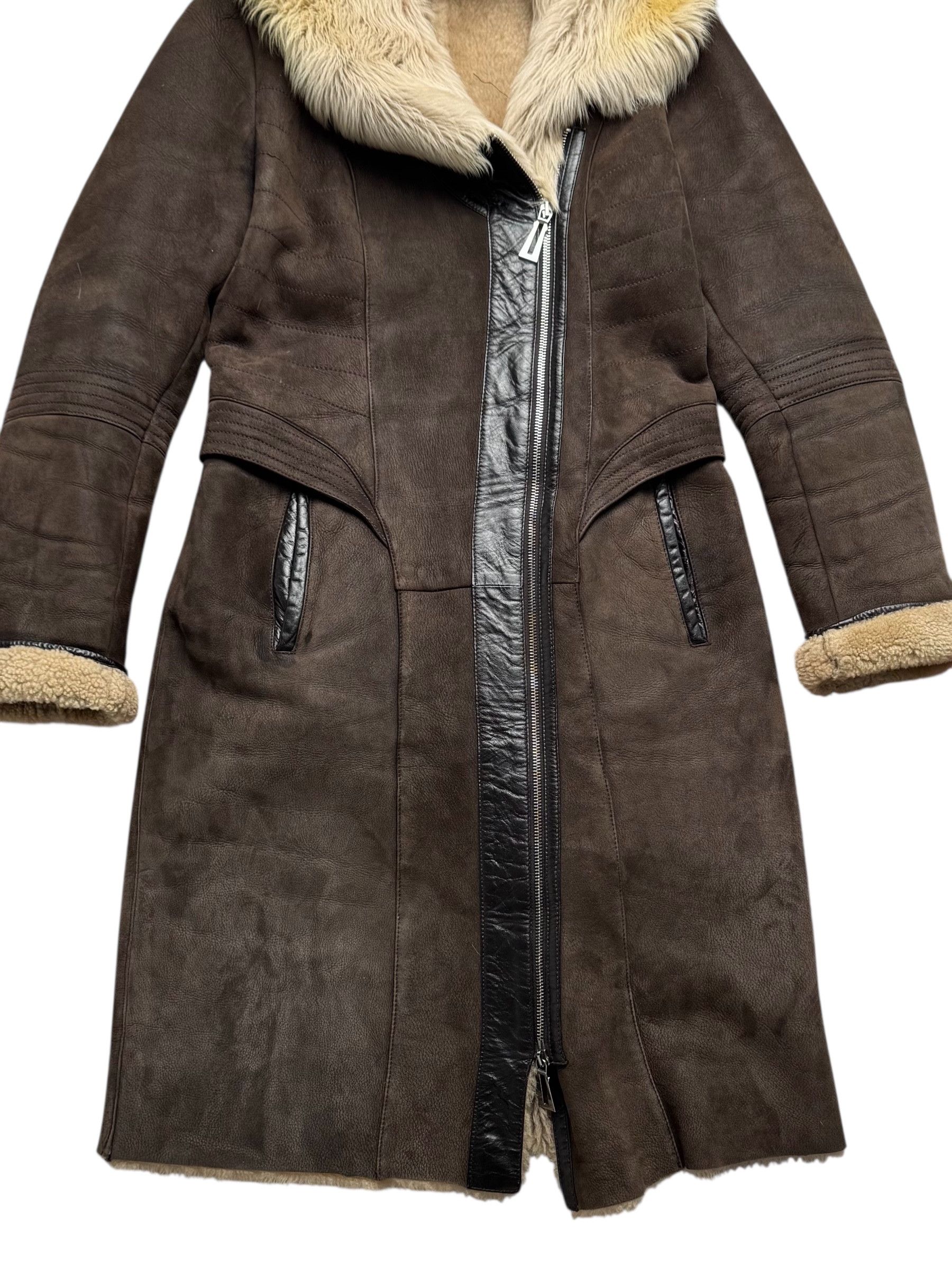 Vintage Y2K Real Sheepskin Coat(V248) Size M / US 6-8 / IT 42-44 - 3 Thumbnail