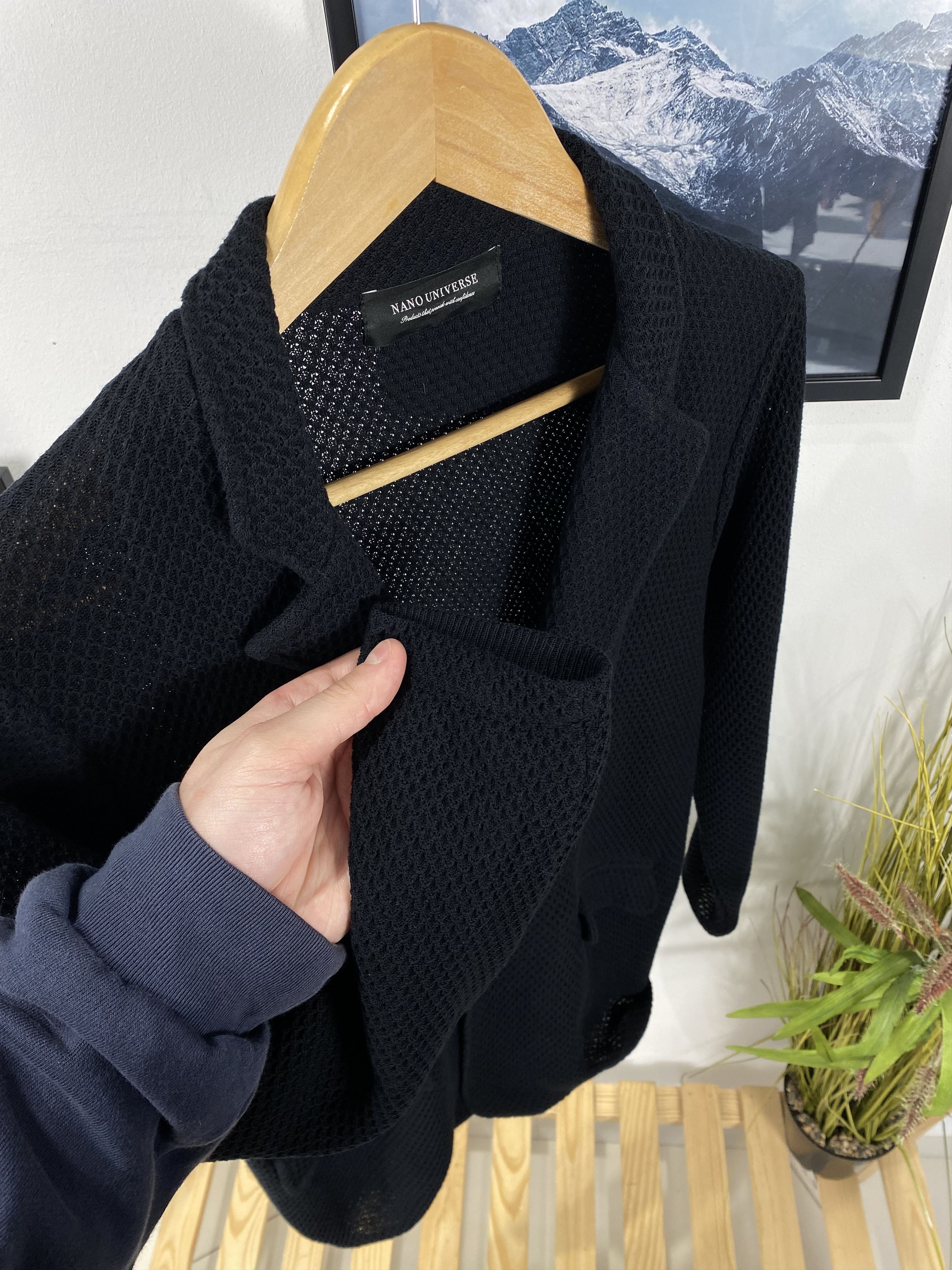 Japanese Brand Rare Nano Universe Total Pattern Knit Tailored Jacket Size US M / EU 48-50 / 2 - 8 Thumbnail