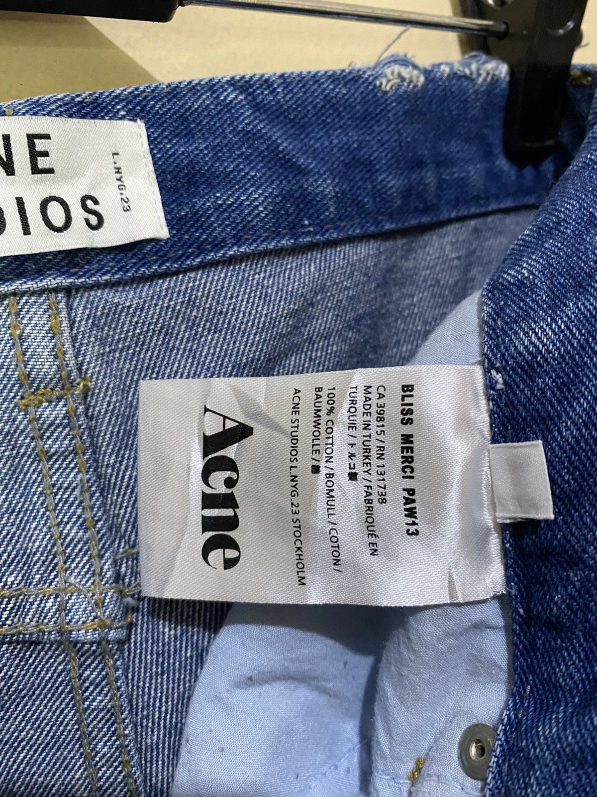 Acne Studios Bliss Merci Paw13 Distressed Short Denim