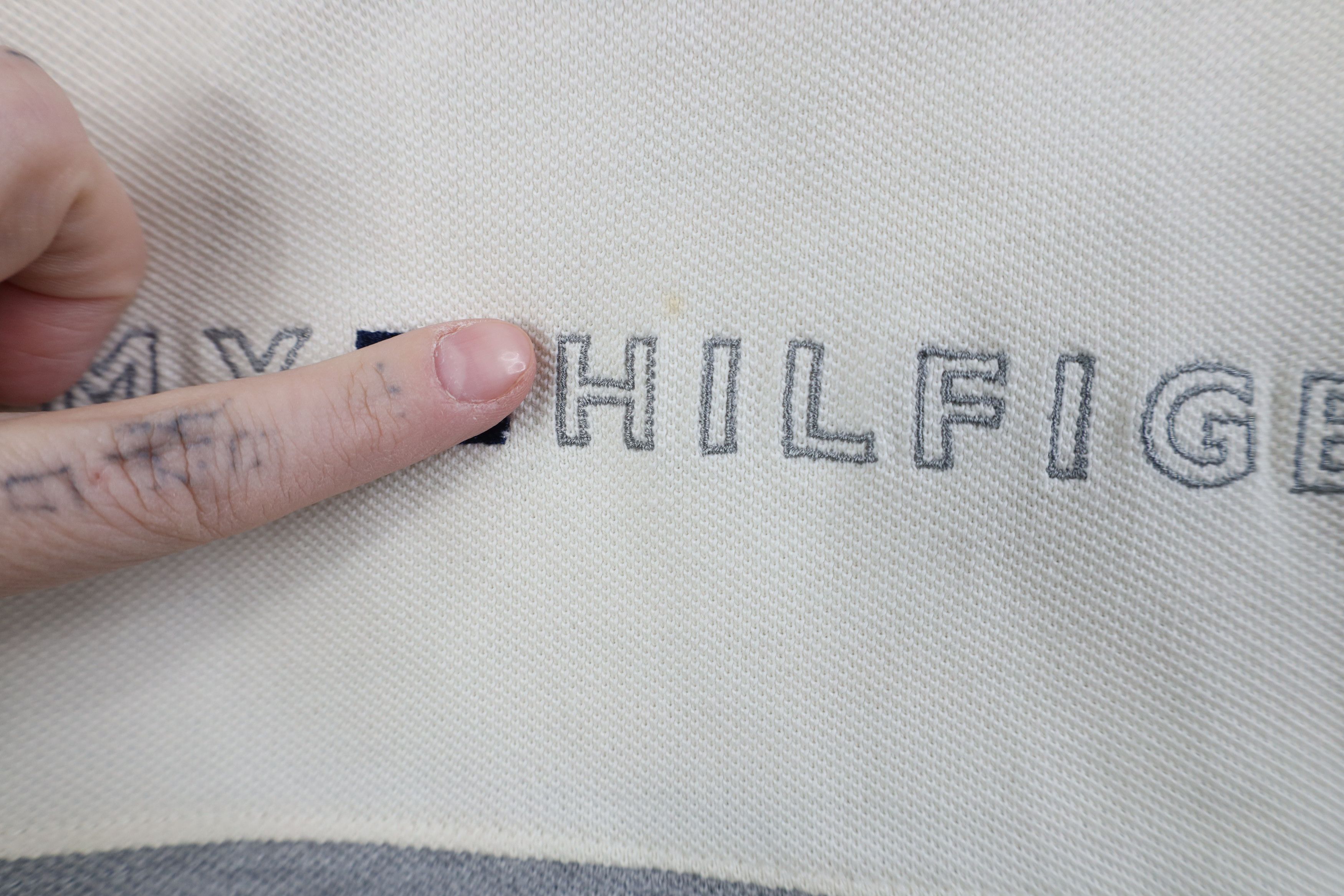 Tommy Hilfiger Vintage 90s Tommy Hilfiger Striped Rugby Polo Shirt Gray Size US L / EU 52-54 / 3 - 6 Thumbnail