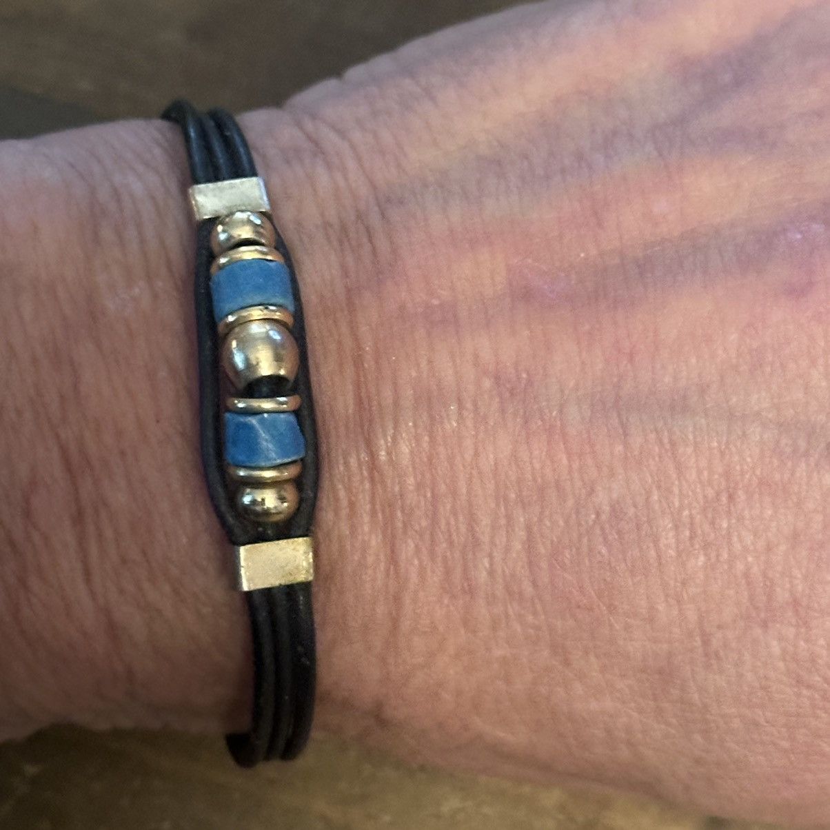 Vintage Vintage leather cord bead bracelet Size ONE SIZE - 4 Thumbnail