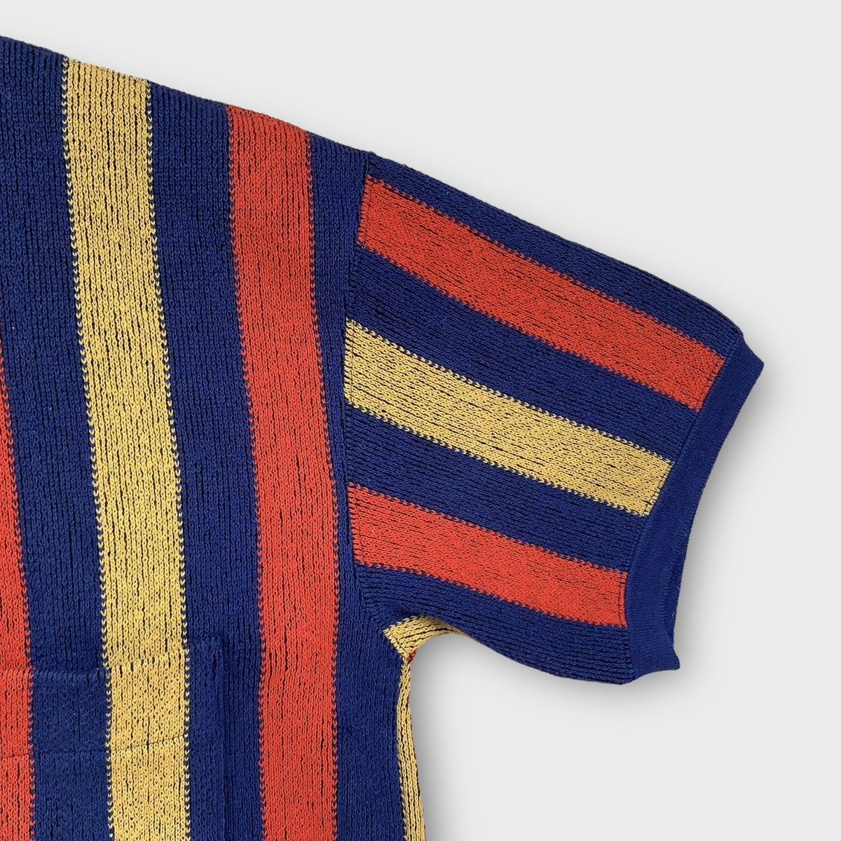 Issey Miyake Rare! Vintage 80s Stripe Issey Miyake Men Polos Knit Shirt Size US M / EU 48-50 / 2 - 8 Thumbnail