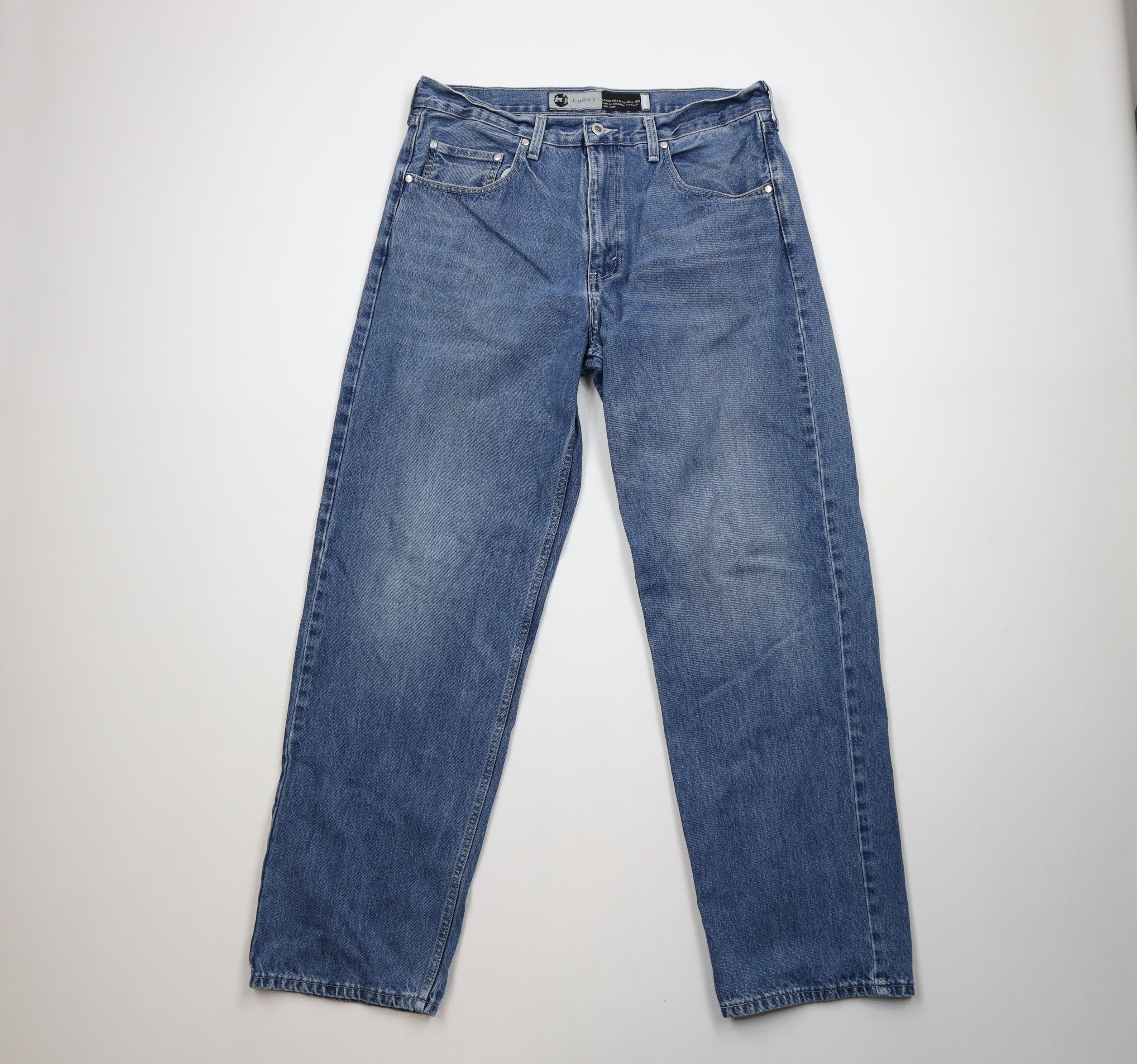 Vintage Y2K Levis SilverTab Loose Wide Leg Denim Jeans Blue