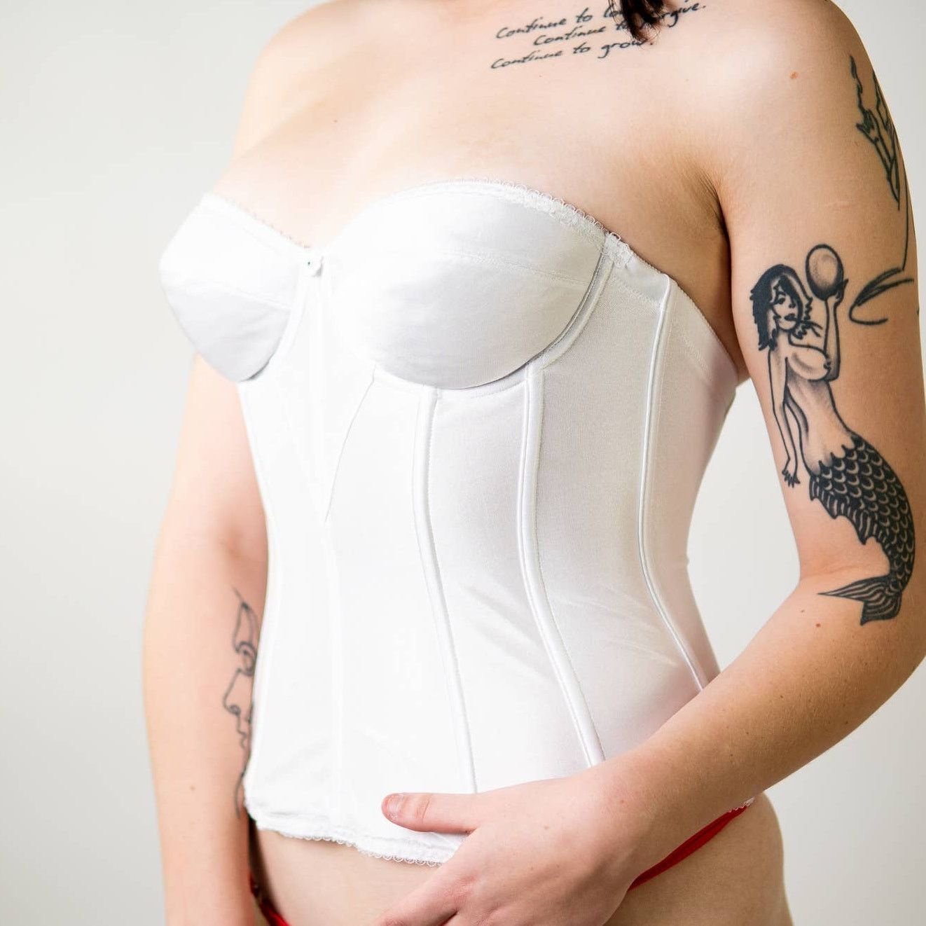 Designer White Slimming Corset Bustier Lingerie- 34C Size ONE SIZE - 2 Thumbnail