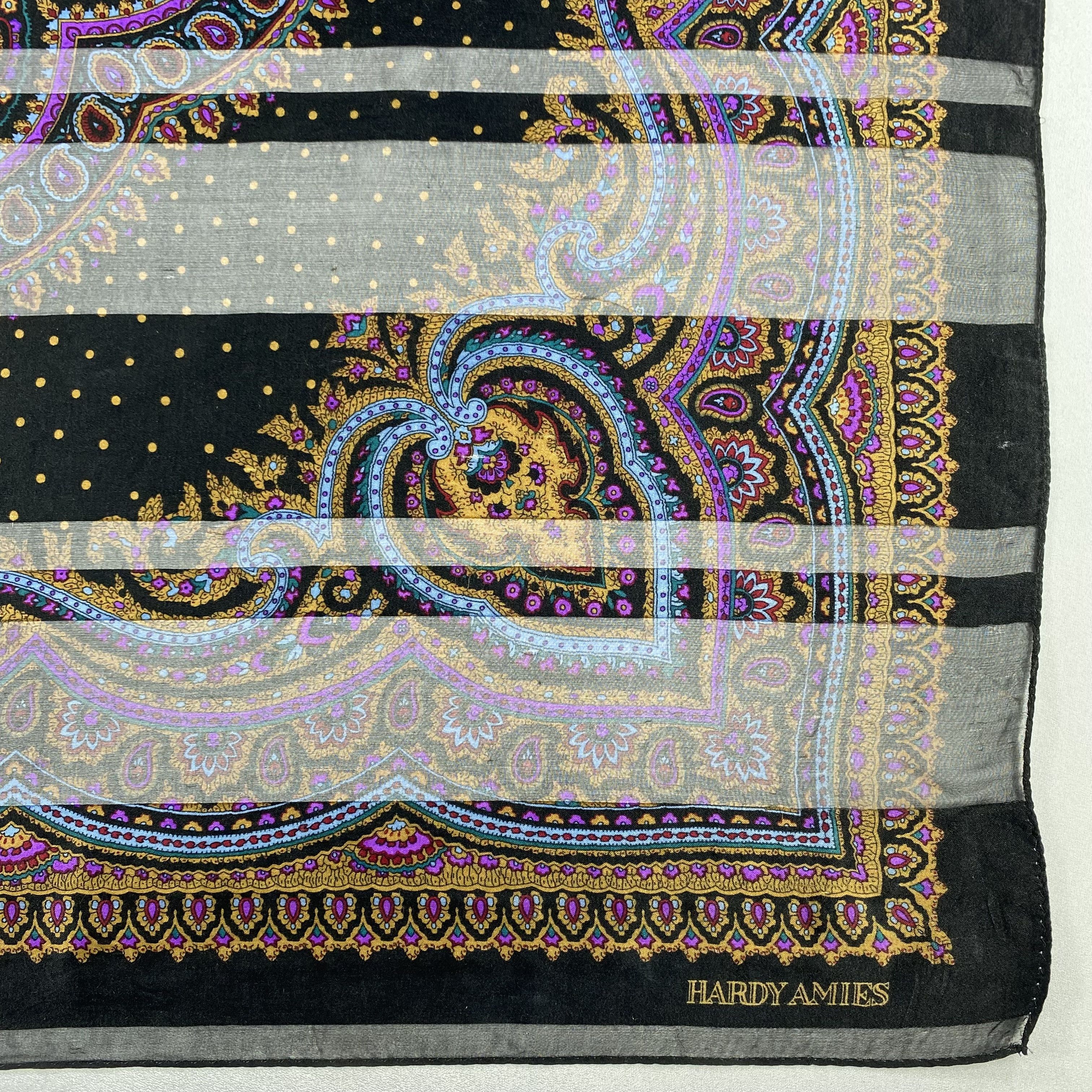Hardy Amies × Japanese Brand × Vintage Vintage Hardy Amies Silk Scarf Hand Rolled Floral SS037 Size ONE SIZE - 3 Thumbnail
