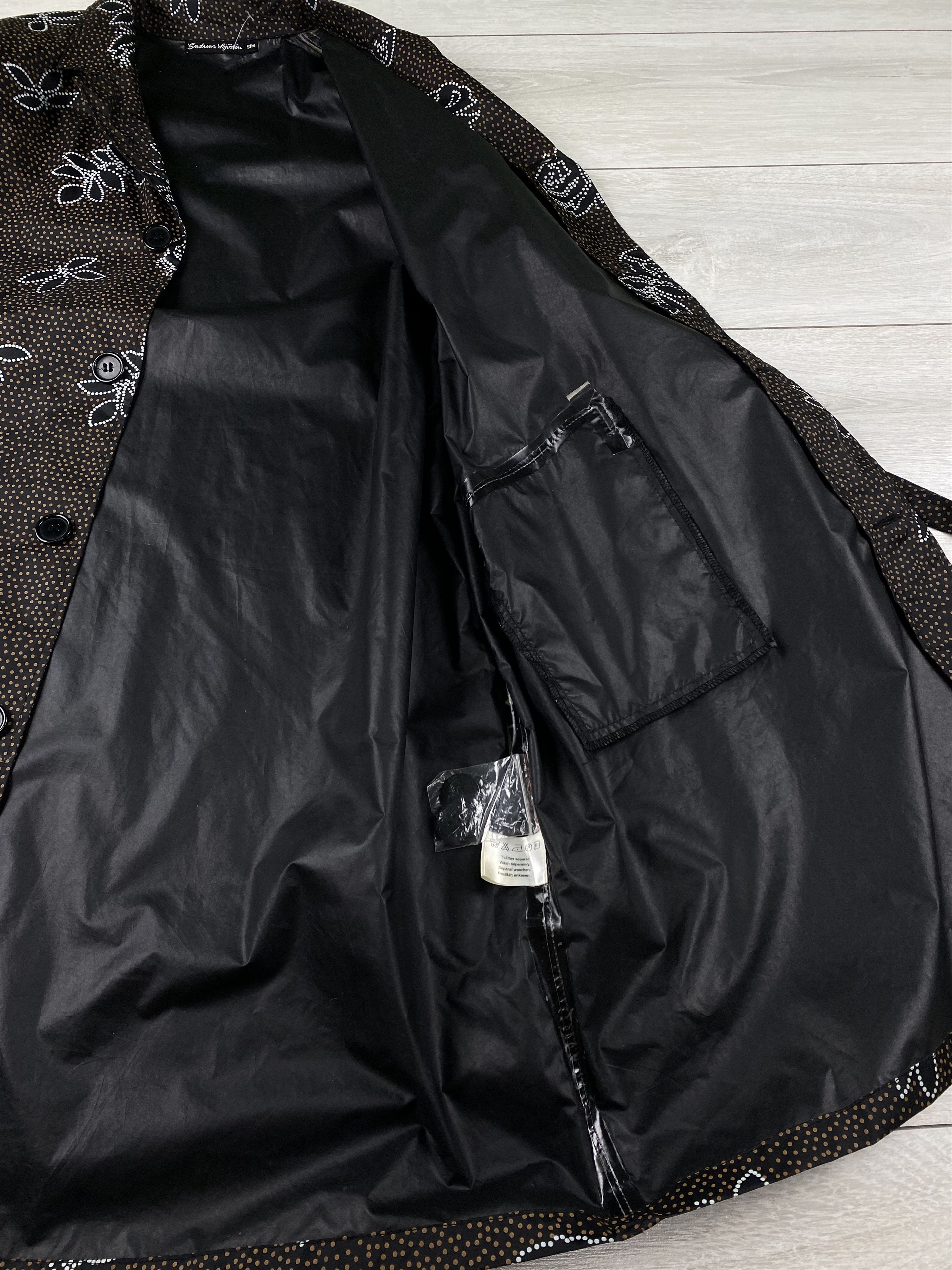 Gudrun Sjoden Gudrun Sjoden Rain Jacket Trench Floral Tie Waist Pockets Size M / US 6-8 / IT 42-44 - 7 Thumbnail