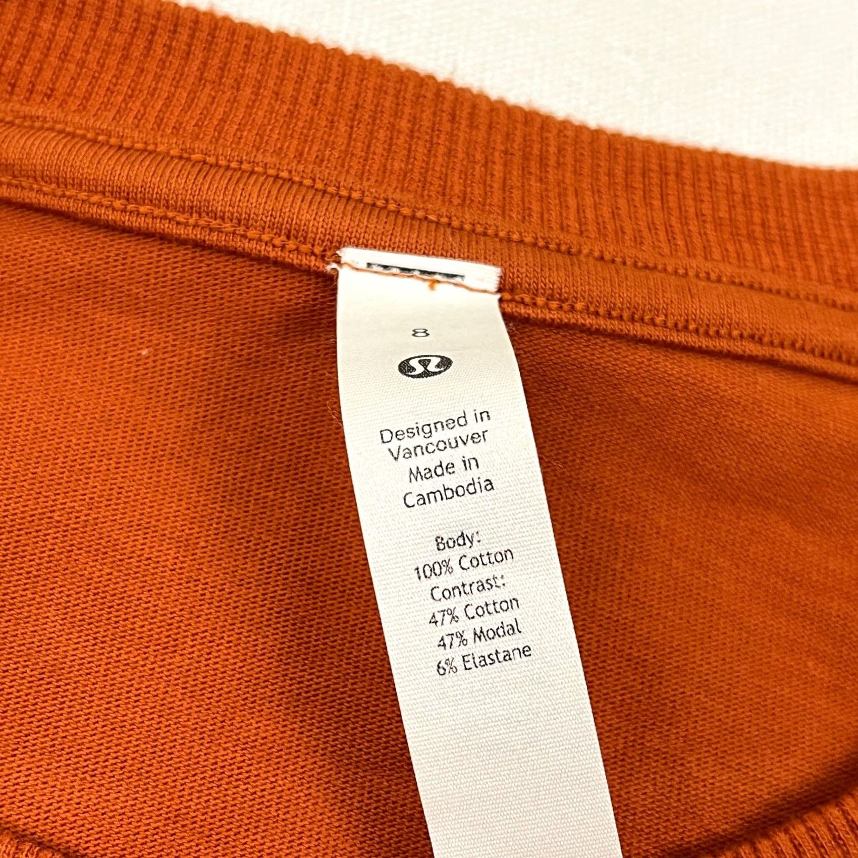 Lululemon Lululemon Relaxed Fit Cotton Jersey Long Sleeve Shirt Size 8 Orange Heavyweight Casual Womens Size M / US 6-8 / IT 42-44 - 3 Thumbnail
