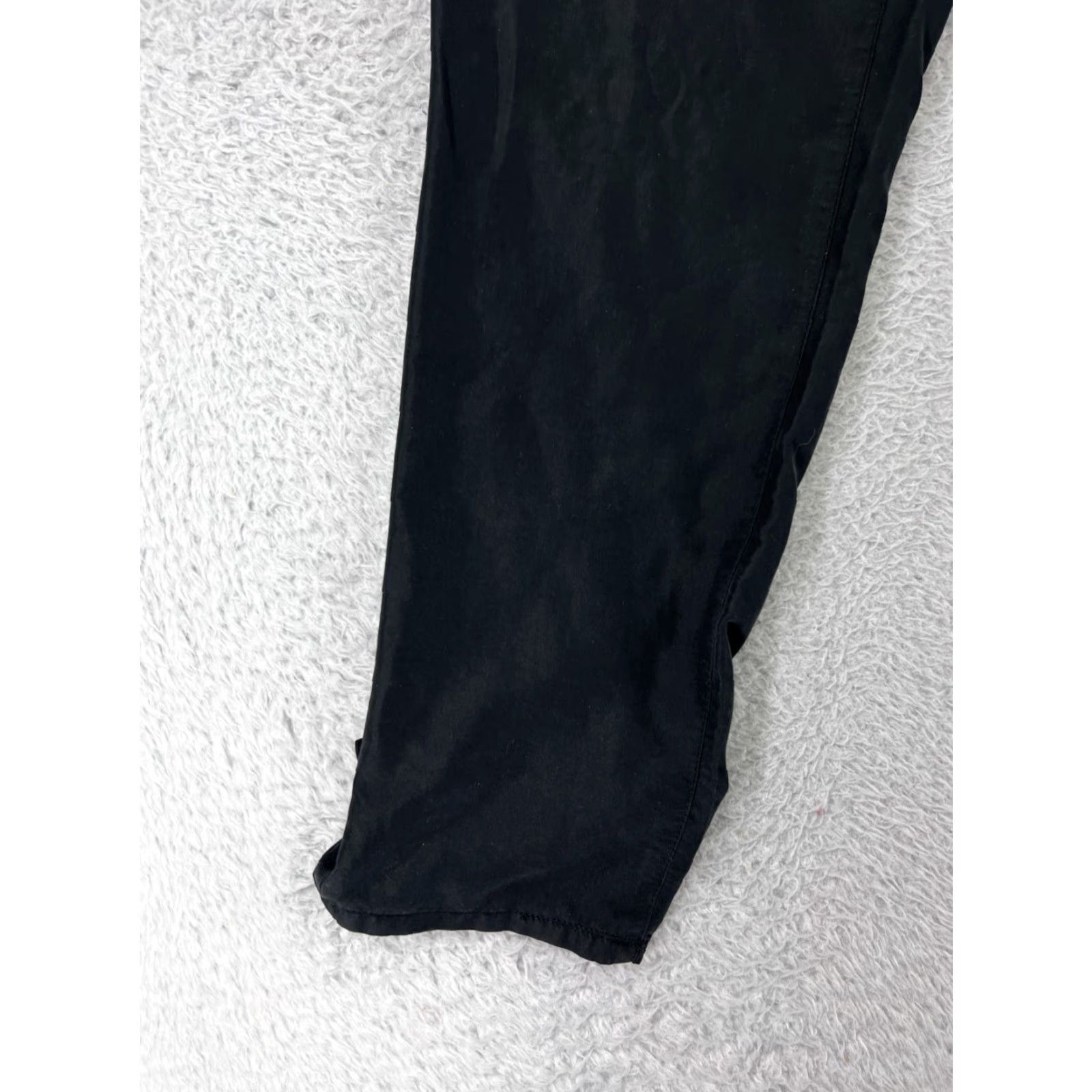 Guess GUESS Pants Women Small Black Straight Leg Gold Buttons Zip Fly Pockets Elastic Size 28" / US 6 / IT 42 - 5 Thumbnail