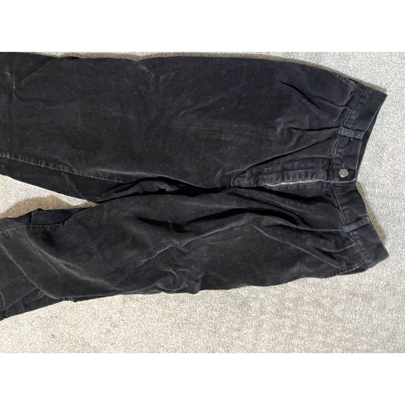 Vintage L.L. Bean Womens Pants Corduroy 10P Petite Black Tapered High Rise Classic Fit Adults Womens Size 32" / US 10 / IT 46 - 2 Thumbnail