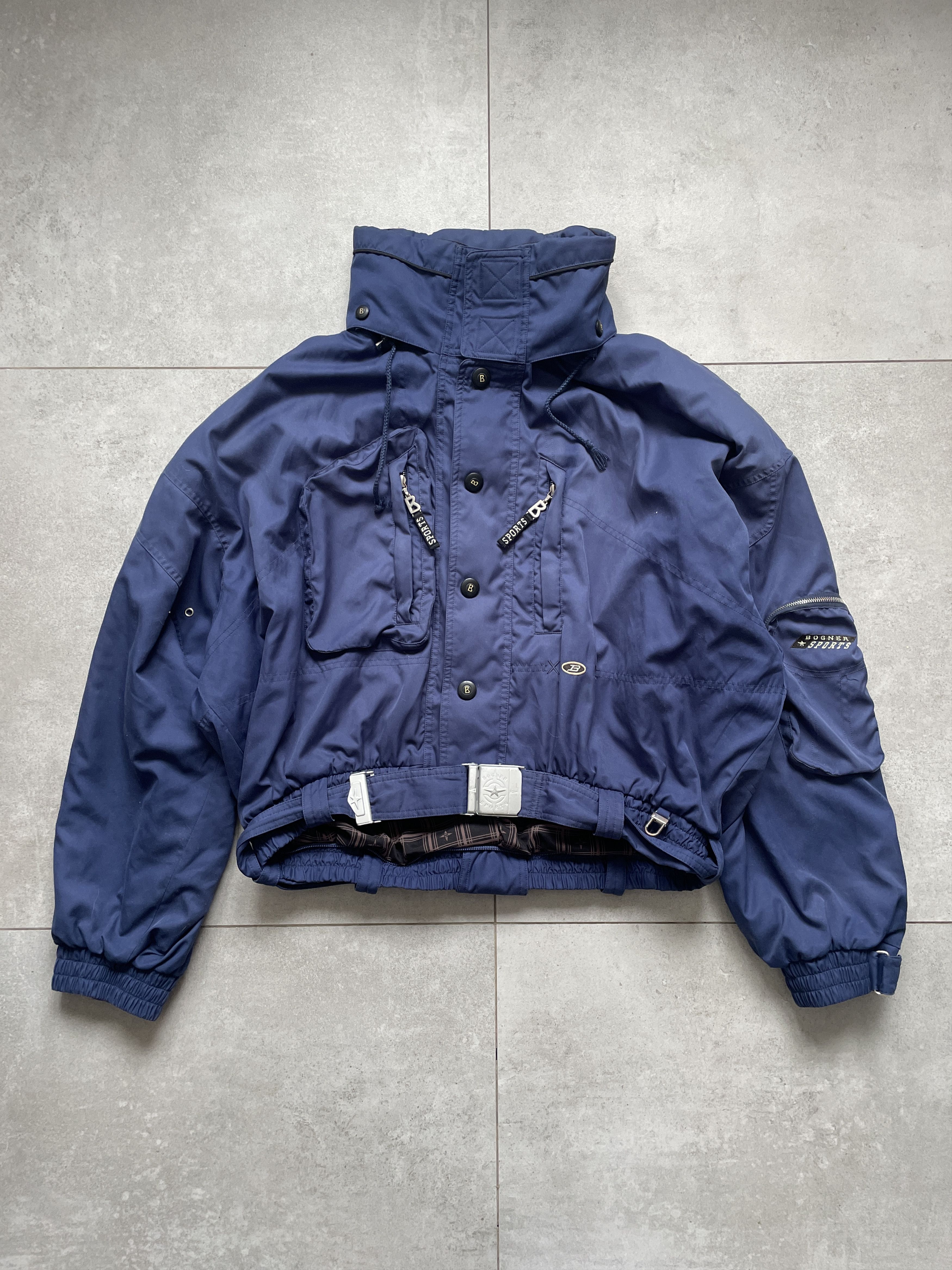 Bogner VINTAGE 90S BOGNER NAVY CROPPED BOXY SKI BOMBER JACKET Size L / US 10 / IT 46 - 2 Thumbnail