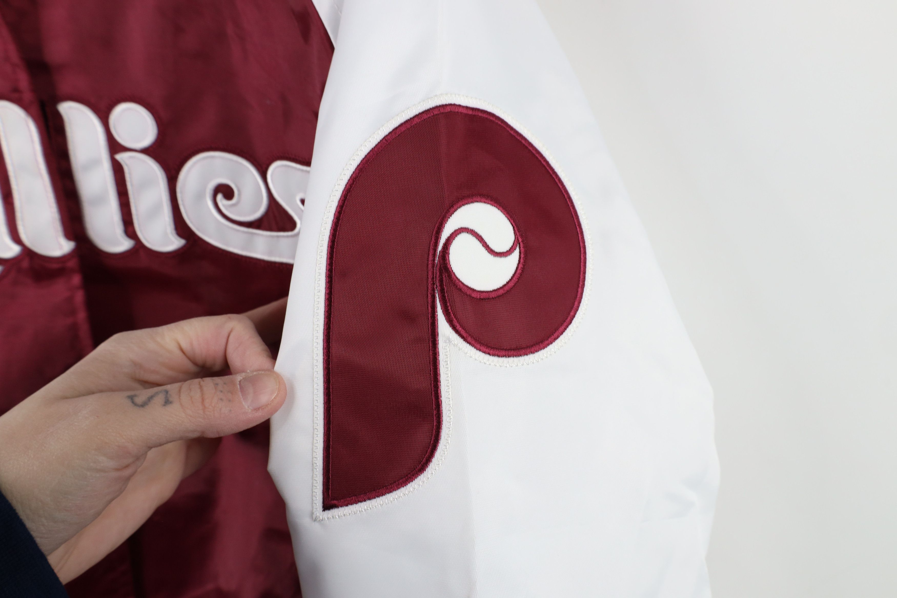 Starter × Vintage Vintage 90s Starter Philadelphia Satin Bomber Jacket Size US M / EU 48-50 / 2 - 4 Thumbnail