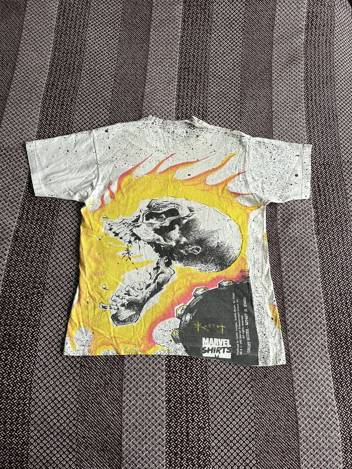 Marvel Comics Vintage Ghost Rider 1992 Marvel Overprint Crazy T-shirt Sz L Size US L / EU 52-54 / 3 - 14 Thumbnail