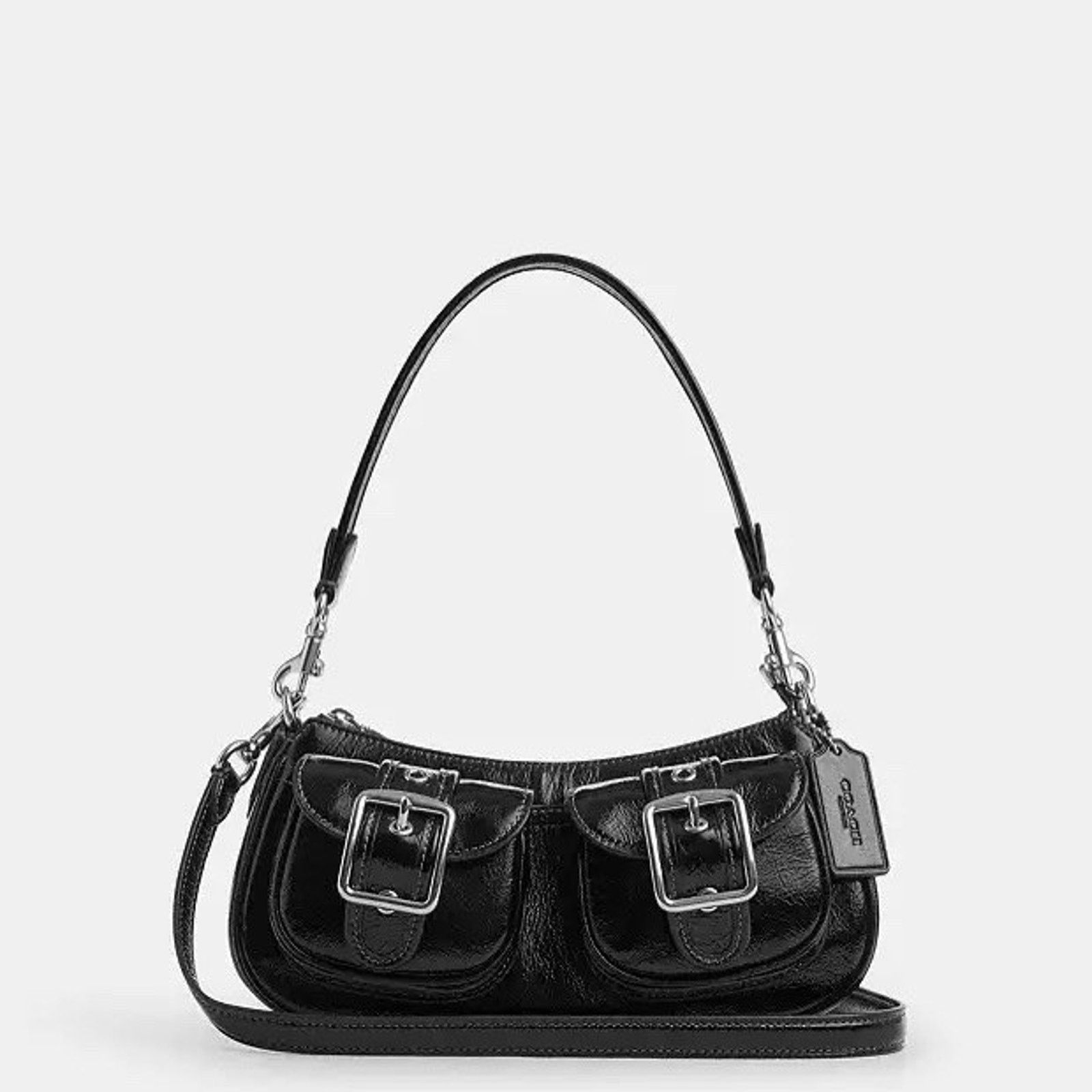 Coach NWT Coach CBJ01 Glazed Leather Ashton Shoulder Bag Black Size ONE SIZE - 5 Thumbnail