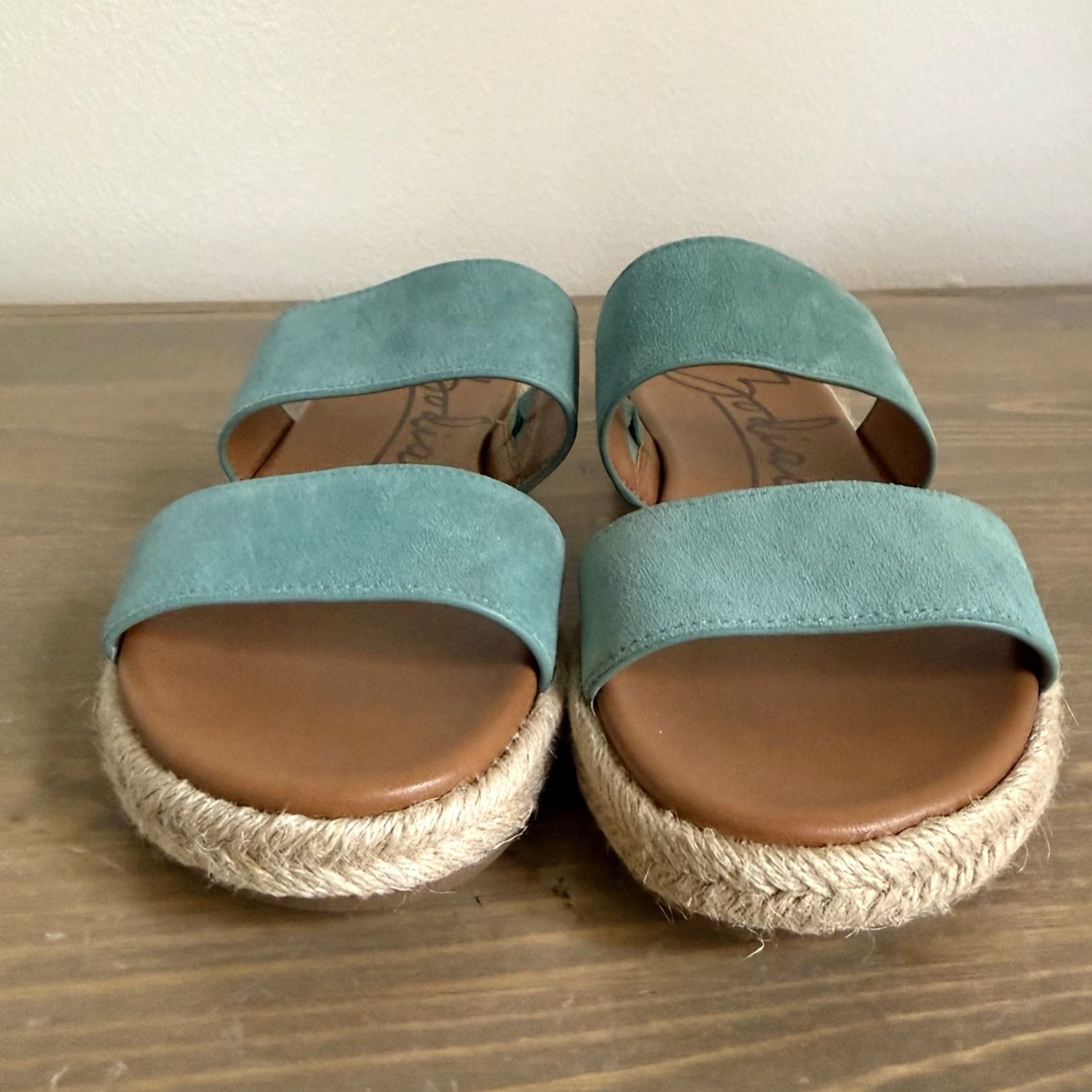 Blue Leather Double-Strap Slide Sandals Jamie Haller The Double Buckle Slide Leather Blue main image 4