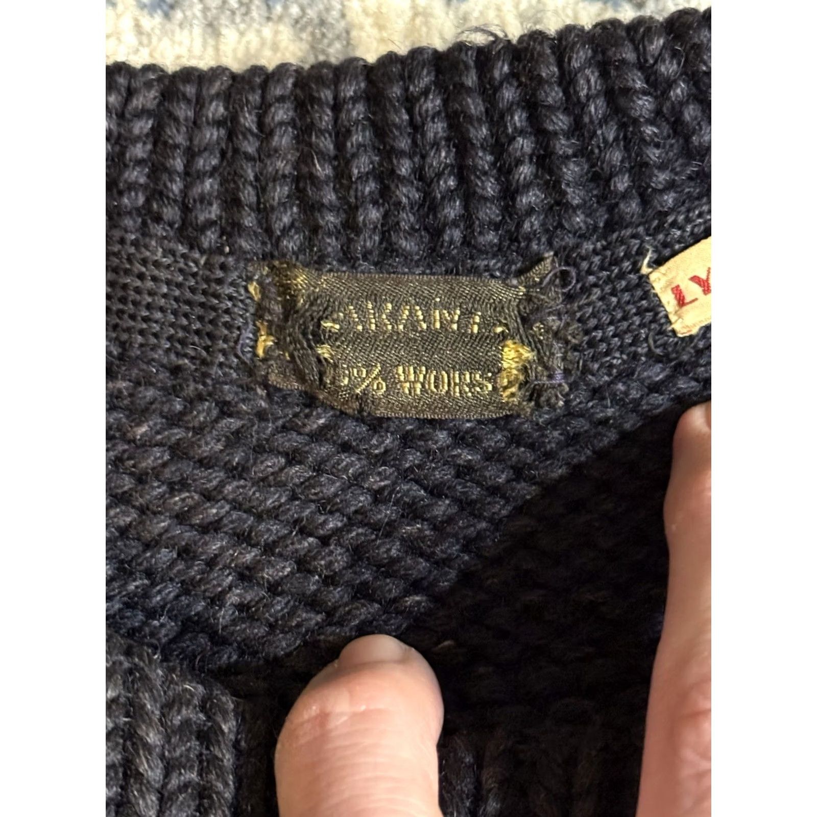 J.W. Brine VINTAGE James W. Brine Knit Sweater M Dark Navy Blue 1920s 1930s Boat Neck Size US M / EU 48-50 / 2 - 6 Thumbnail