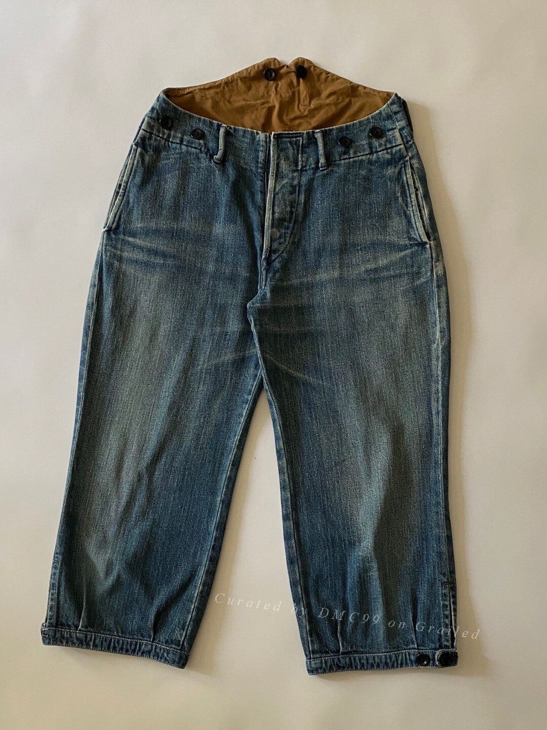 Kapital KAPITAL Washed Distressed Loose Crop Jeans Size 22" - 1 Thumbnail