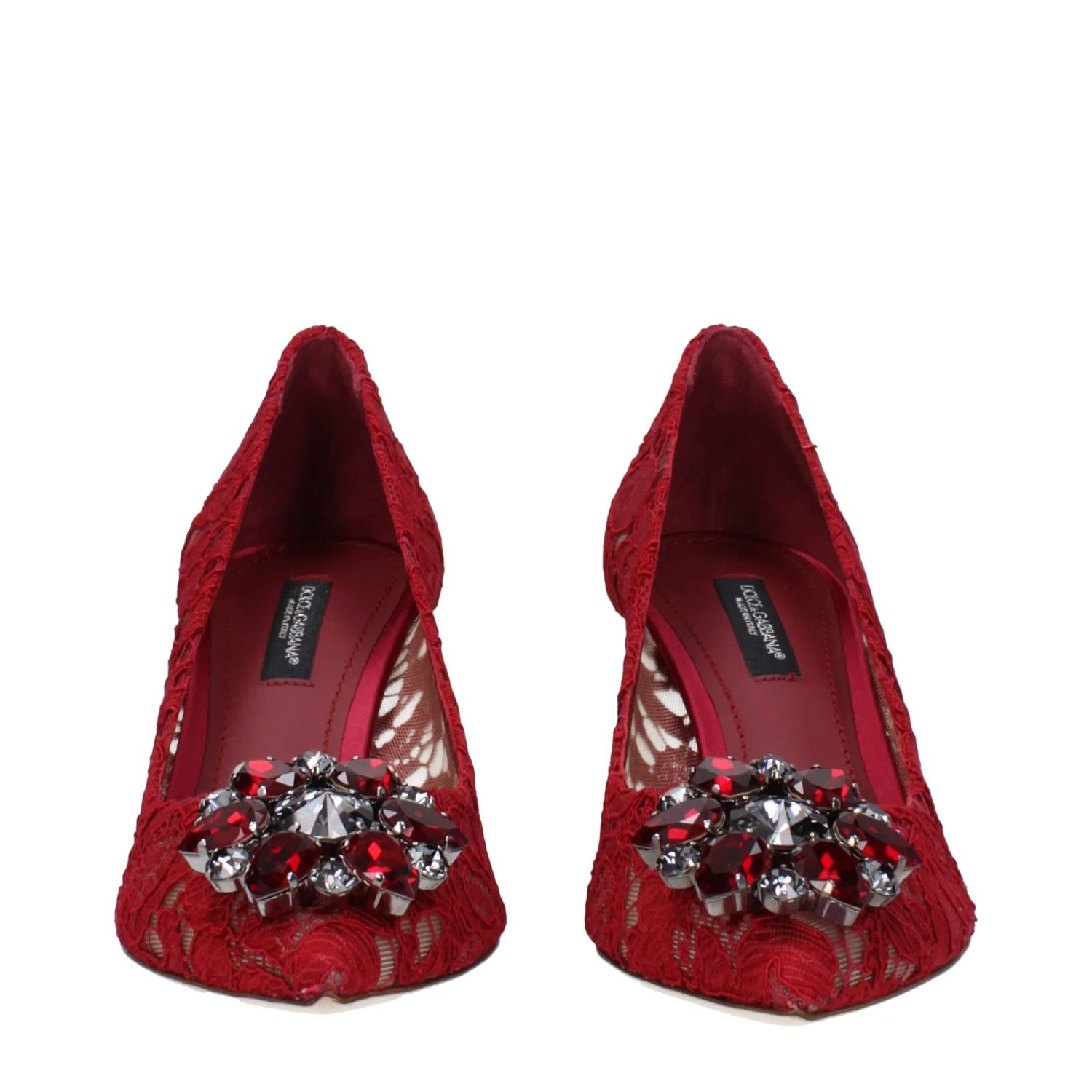 Dolce & Gabbana ob1o1e1124 Lace Pumps in Red Size US 7 / IT 37 - 3 Thumbnail