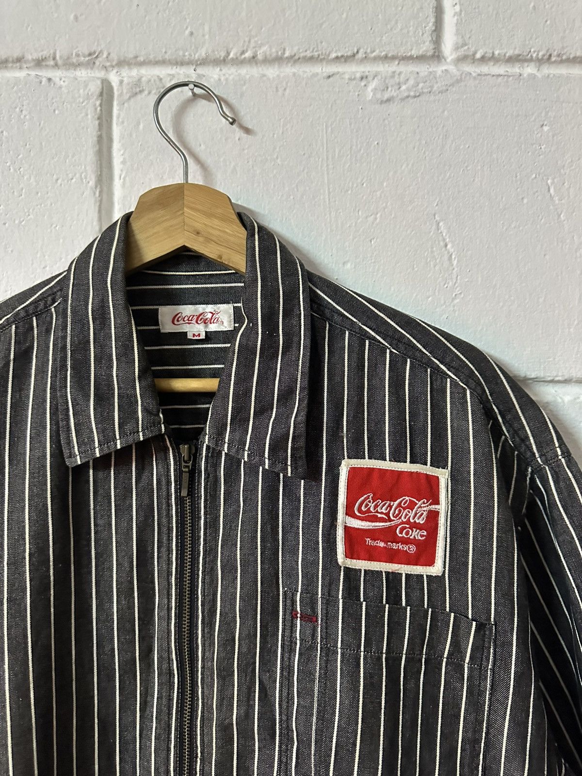 Coca Cola 1990 - Coca-Cola Coke Short Sleeve Zipper Worker Shirt Size US XL / EU 56 / 4 - 3 Thumbnail
