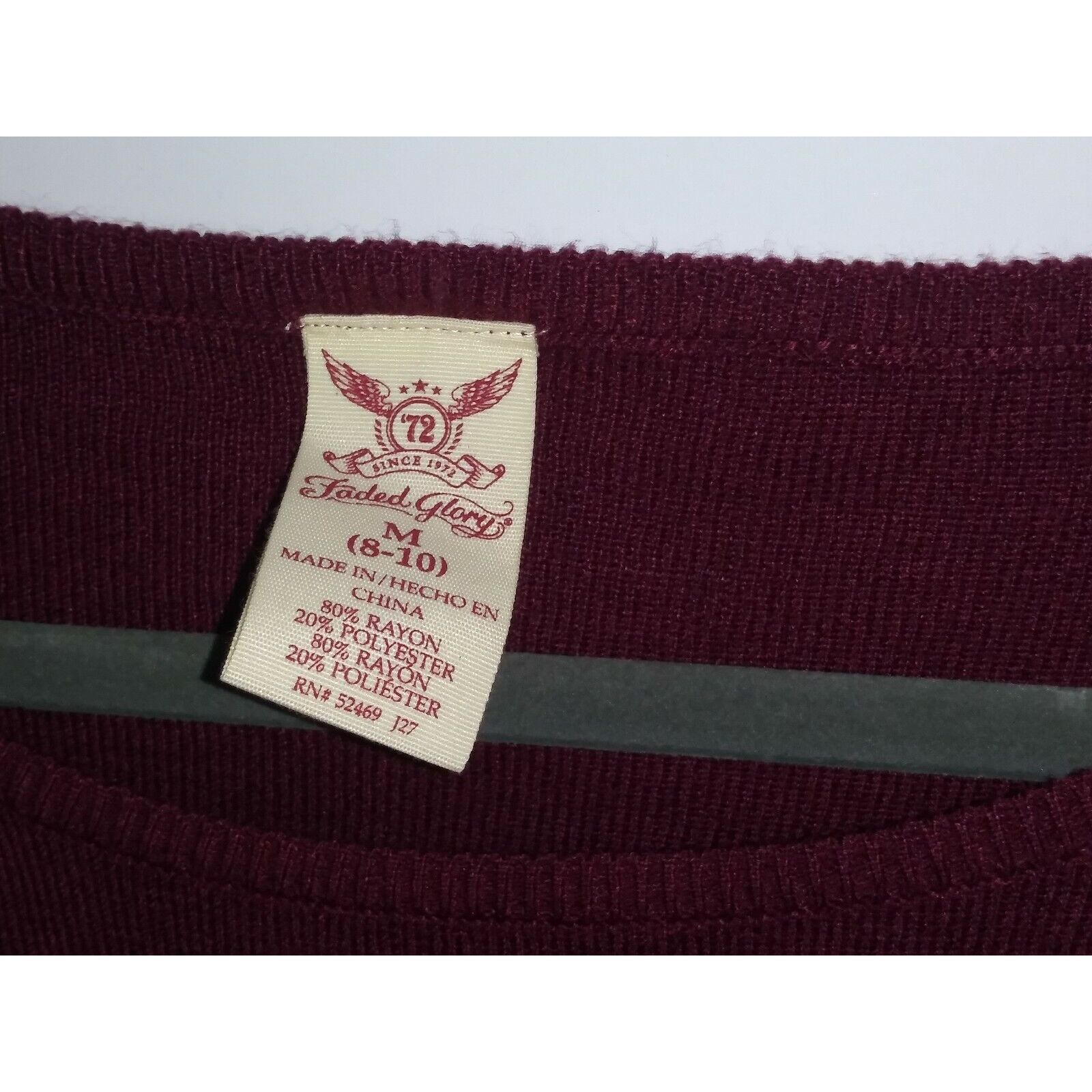 Faded Glory Faded glory sweater top M Bell sleeves belt burgundy Size M / US 6-8 / IT 42-44 - 5 Thumbnail